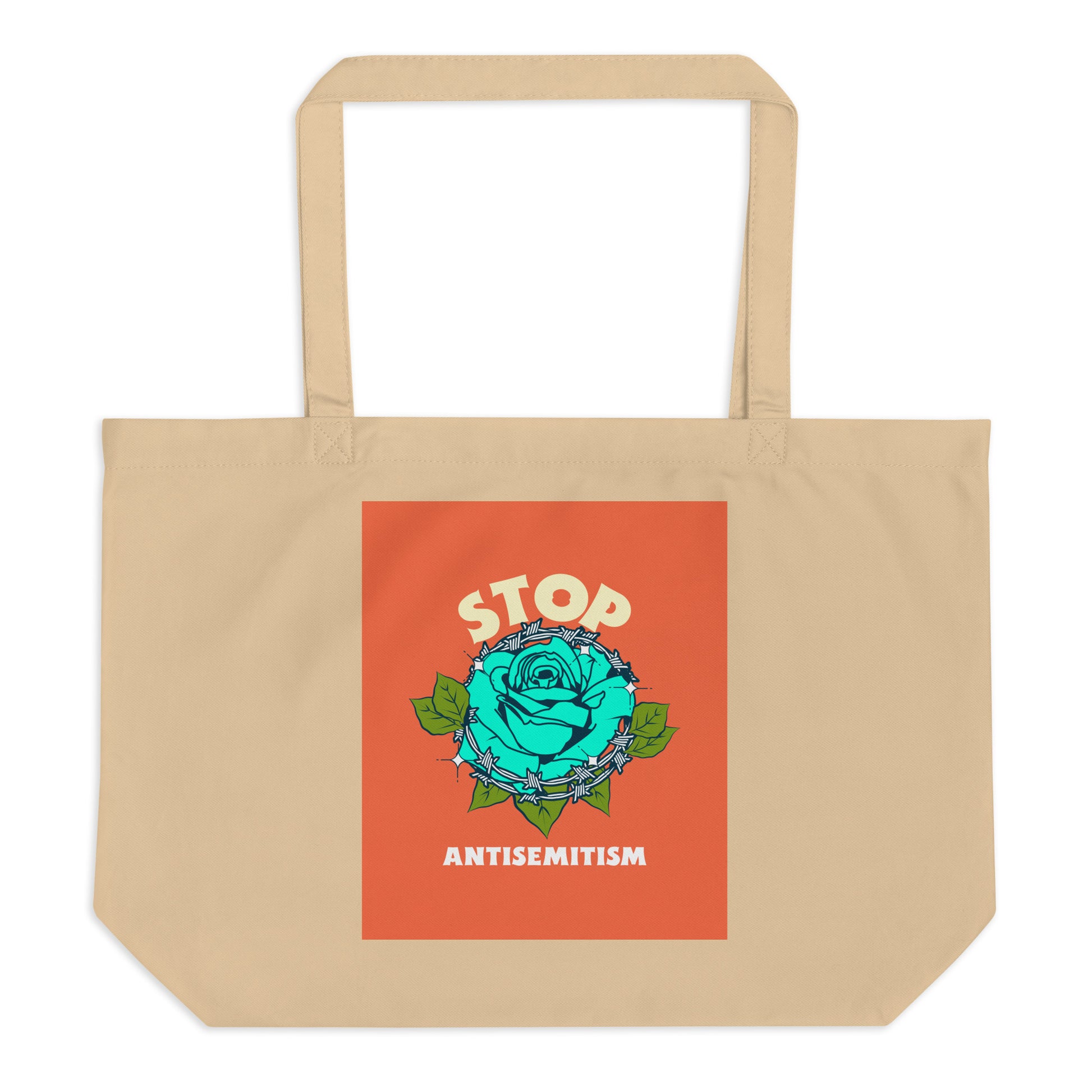 Stop Antisemitism | Plants & Flowers Edition | Large Organic Tote Bag