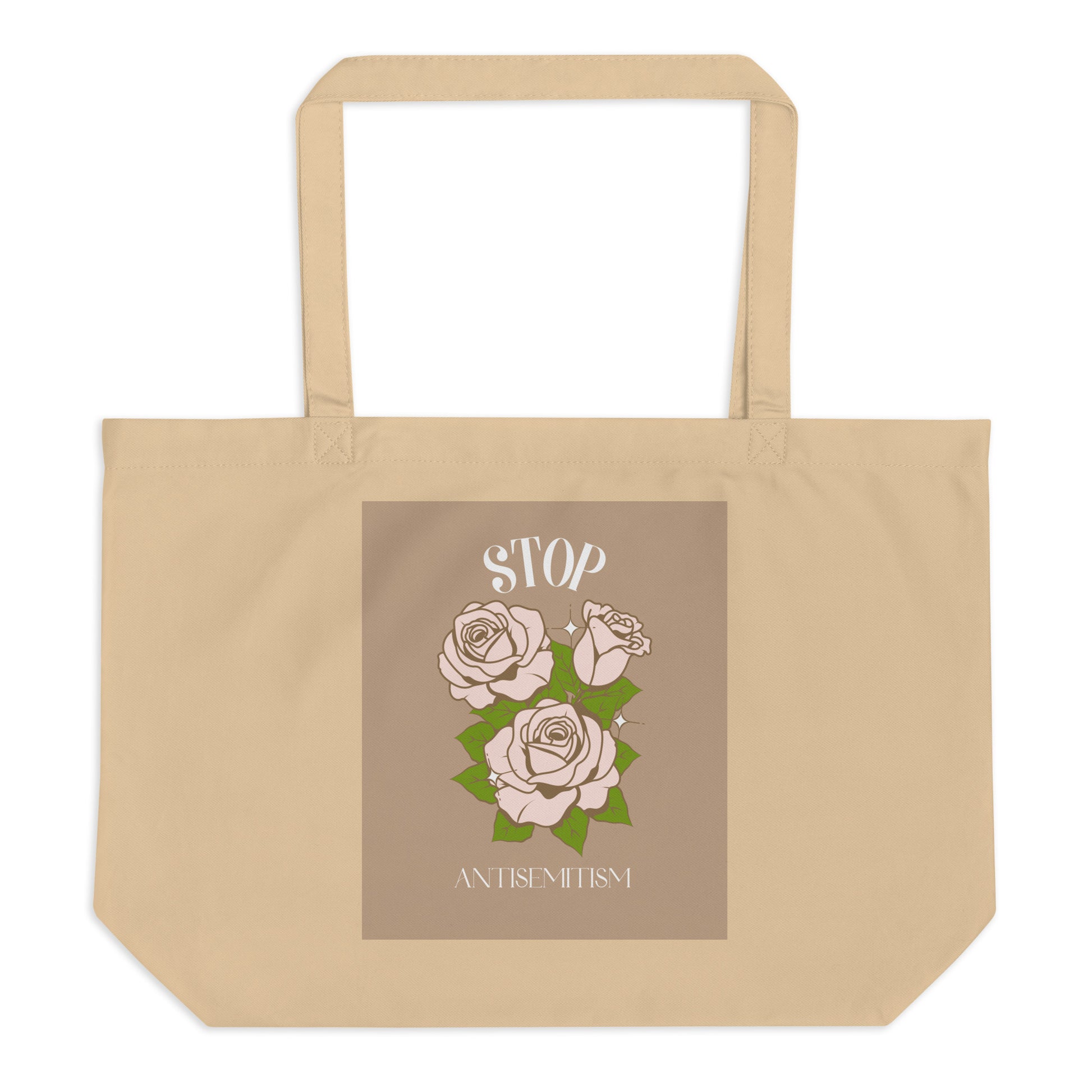 Stop Antisemitism | Plants & Flowers Edition | Large Organic Tote Bag