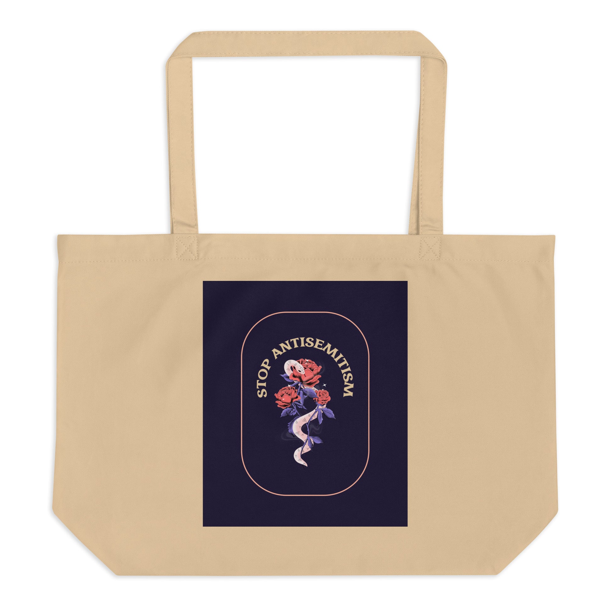 Stop Antisemitism | Plants & Flowers Edition | Large Organic Tote Bag