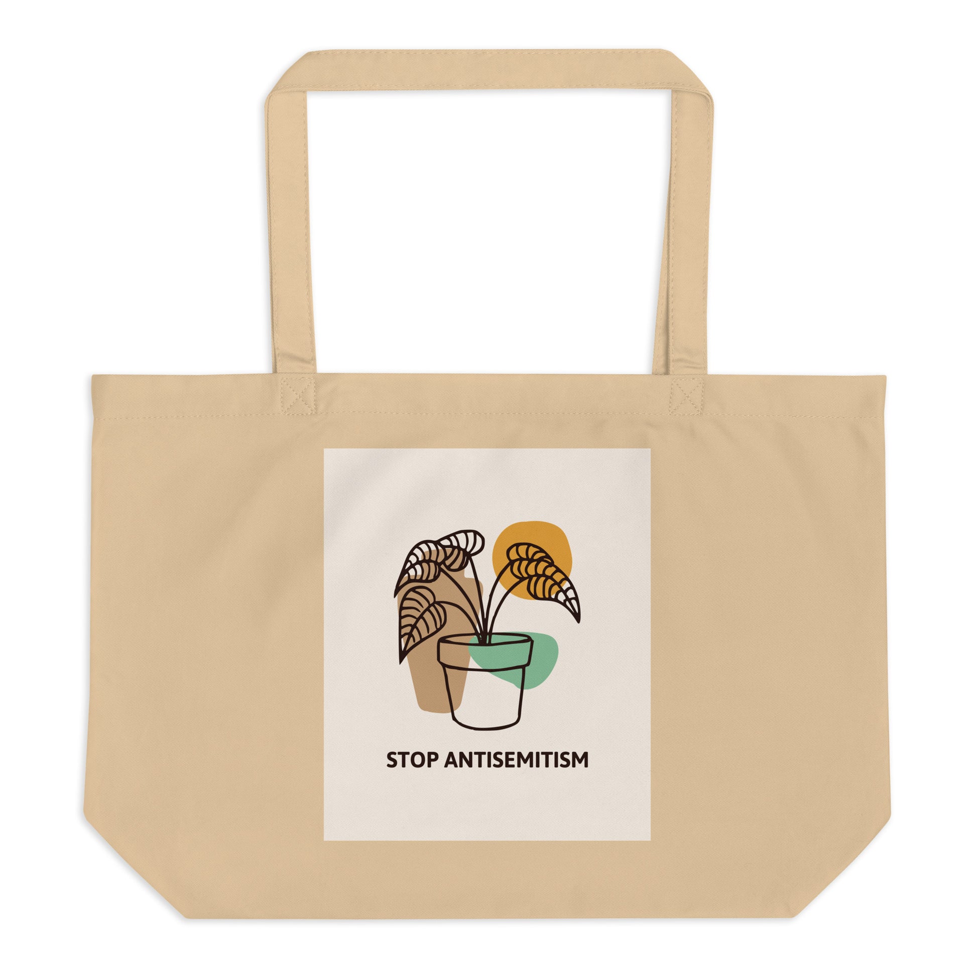 Stop Antisemitism | Plants & Flowers Edition | Large Organic Tote Bag