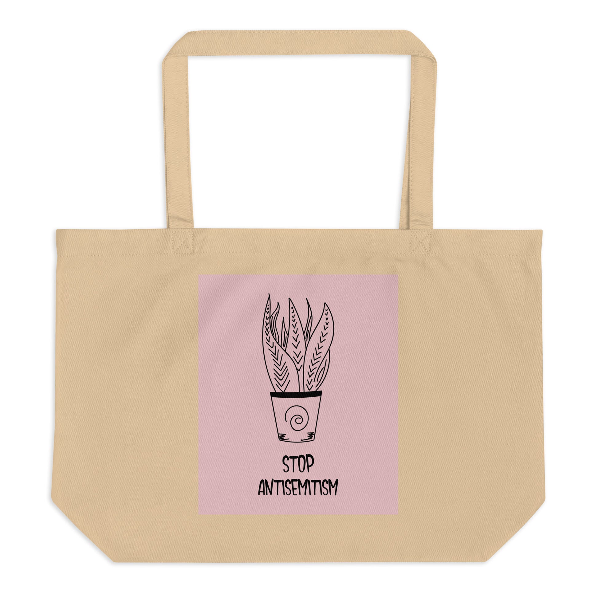 Stop Antisemitism | Plants & Flowers Edition | Large Organic Tote Bag
