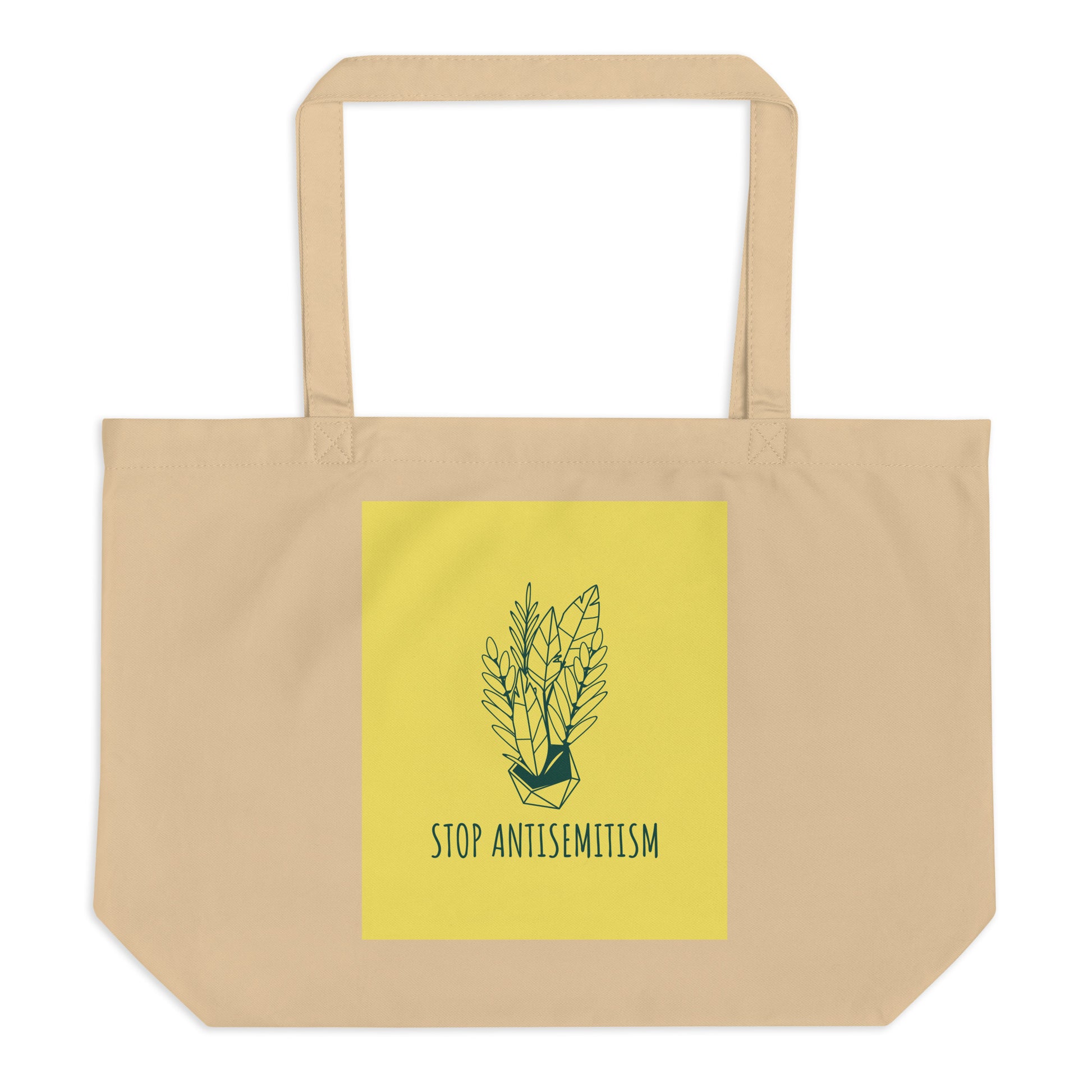 Stop Antisemitism | Plants & Flowers Edition | Large Organic Tote Bag
