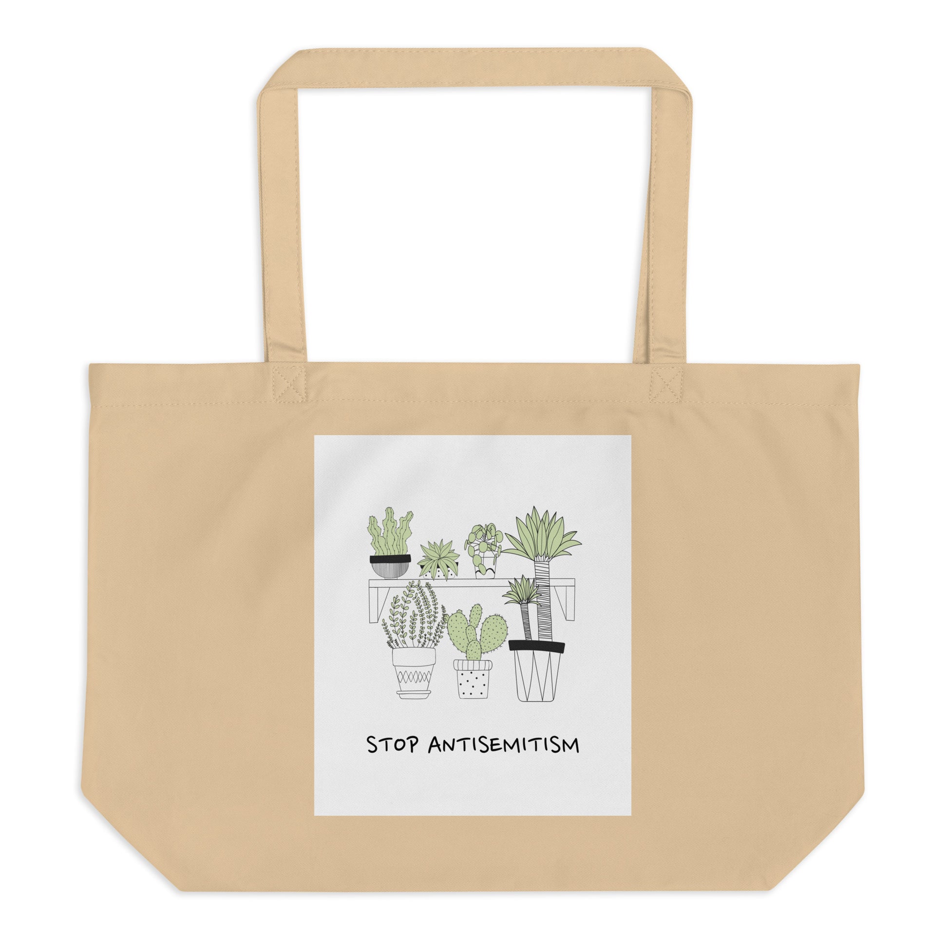 Stop Antisemitism | Plants & Flowers Edition | Large Organic Tote Bag