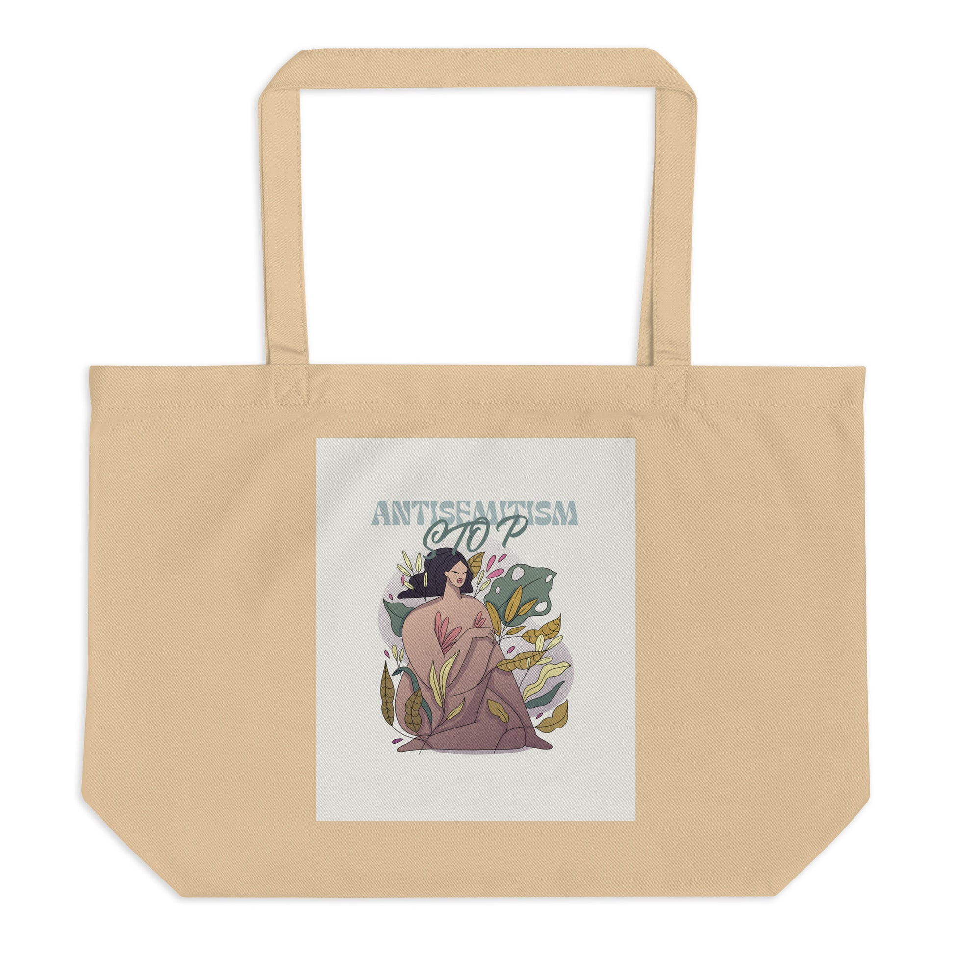 Stop Antisemitism | Plants & Flowers Edition | Large Organic Tote Bag