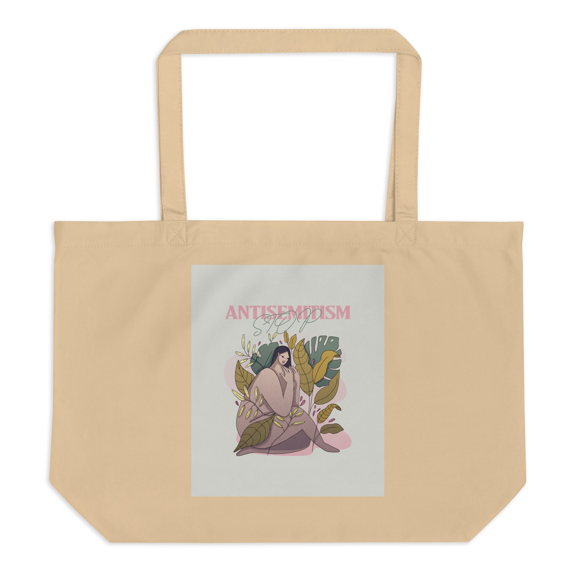 Stop Antisemitism | Plants & Flowers Edition | Large Organic Tote Bag