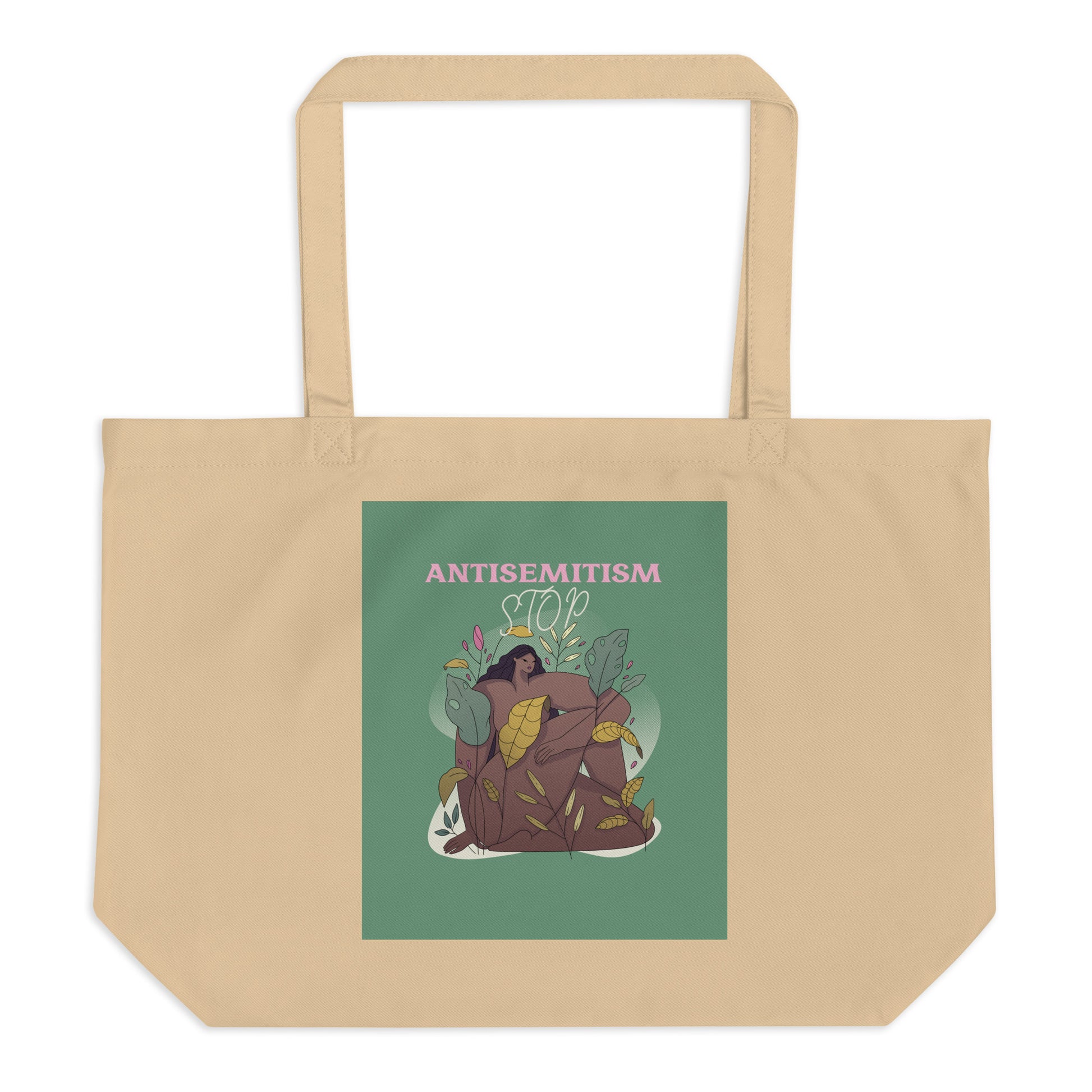 Stop Antisemitism | Plants & Flowers Edition | Large Organic Tote Bag