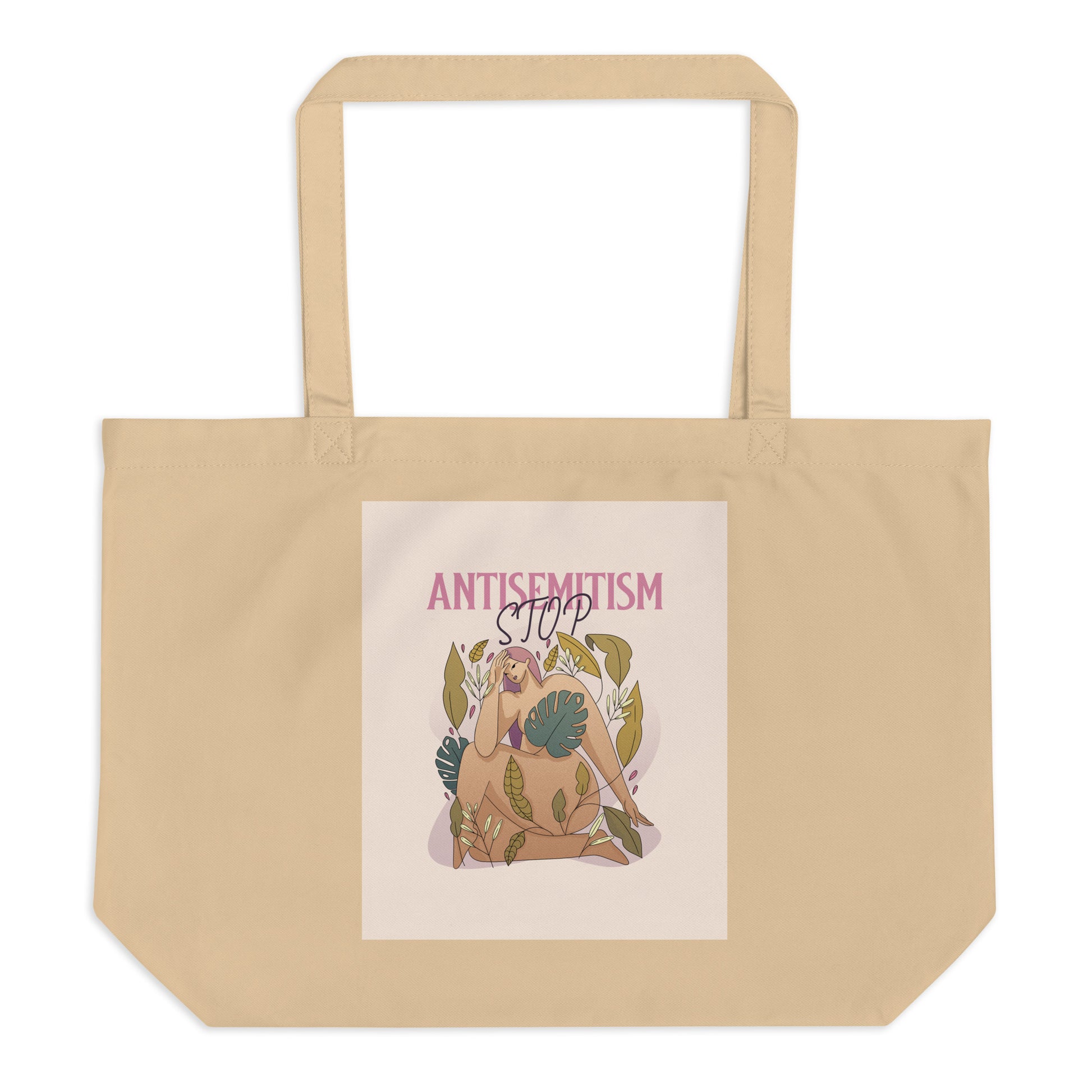 Stop Antisemitism | Plants & Flowers Edition | Large Organic Tote Bag