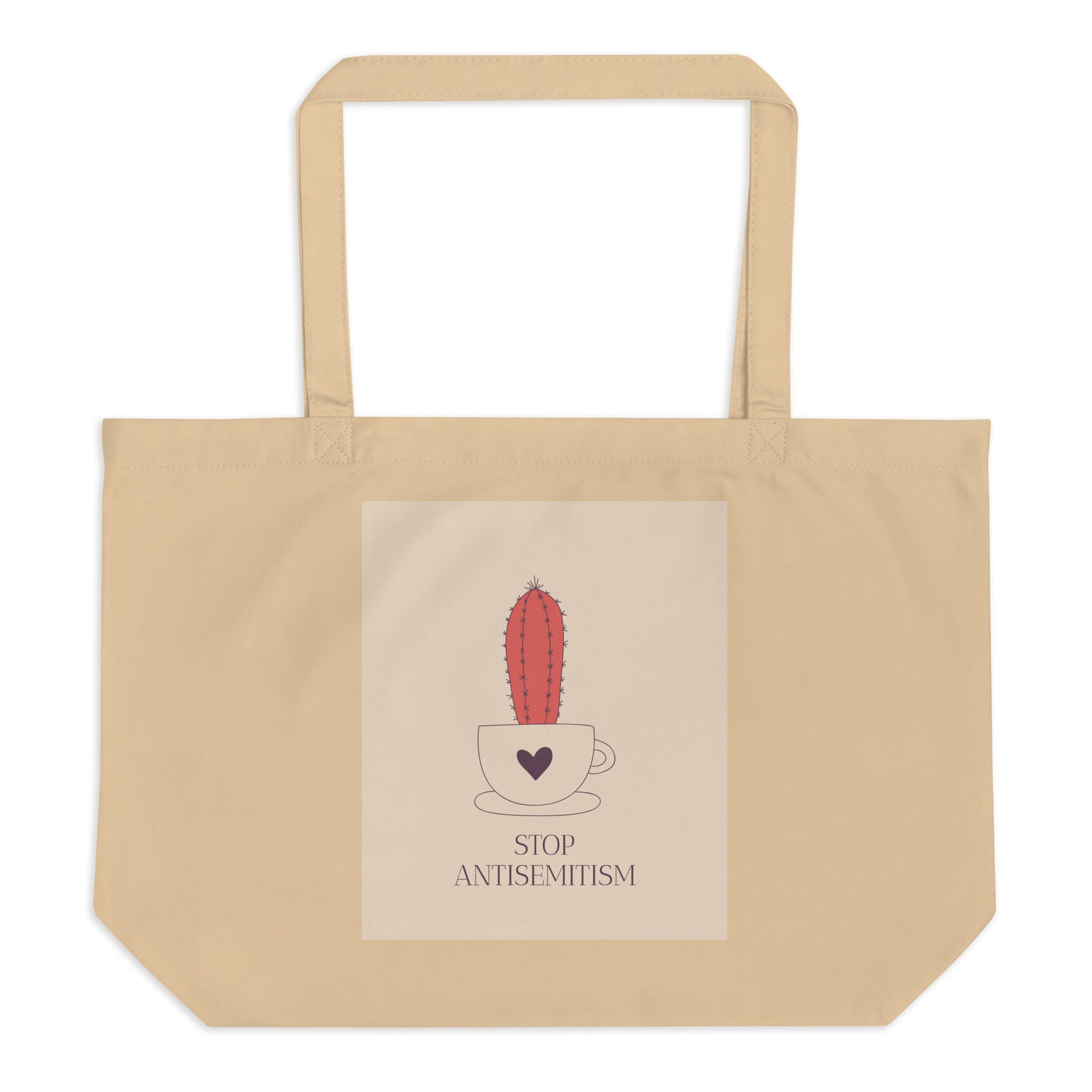 Stop Antisemitism | Plants & Flowers Edition | Large Organic Tote Bag