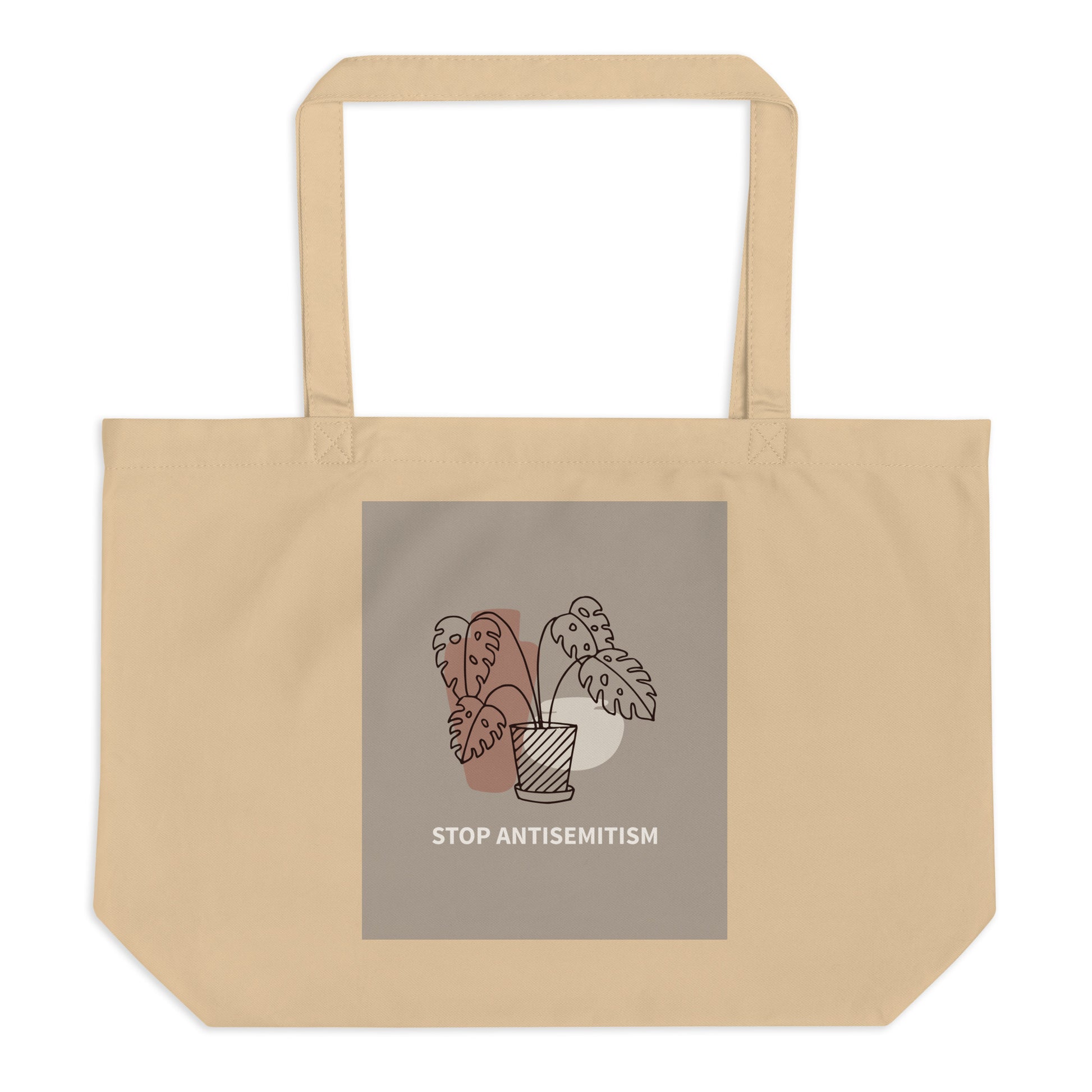 Stop Antisemitism | Plants & Flowers Edition | Large Organic Tote Bag