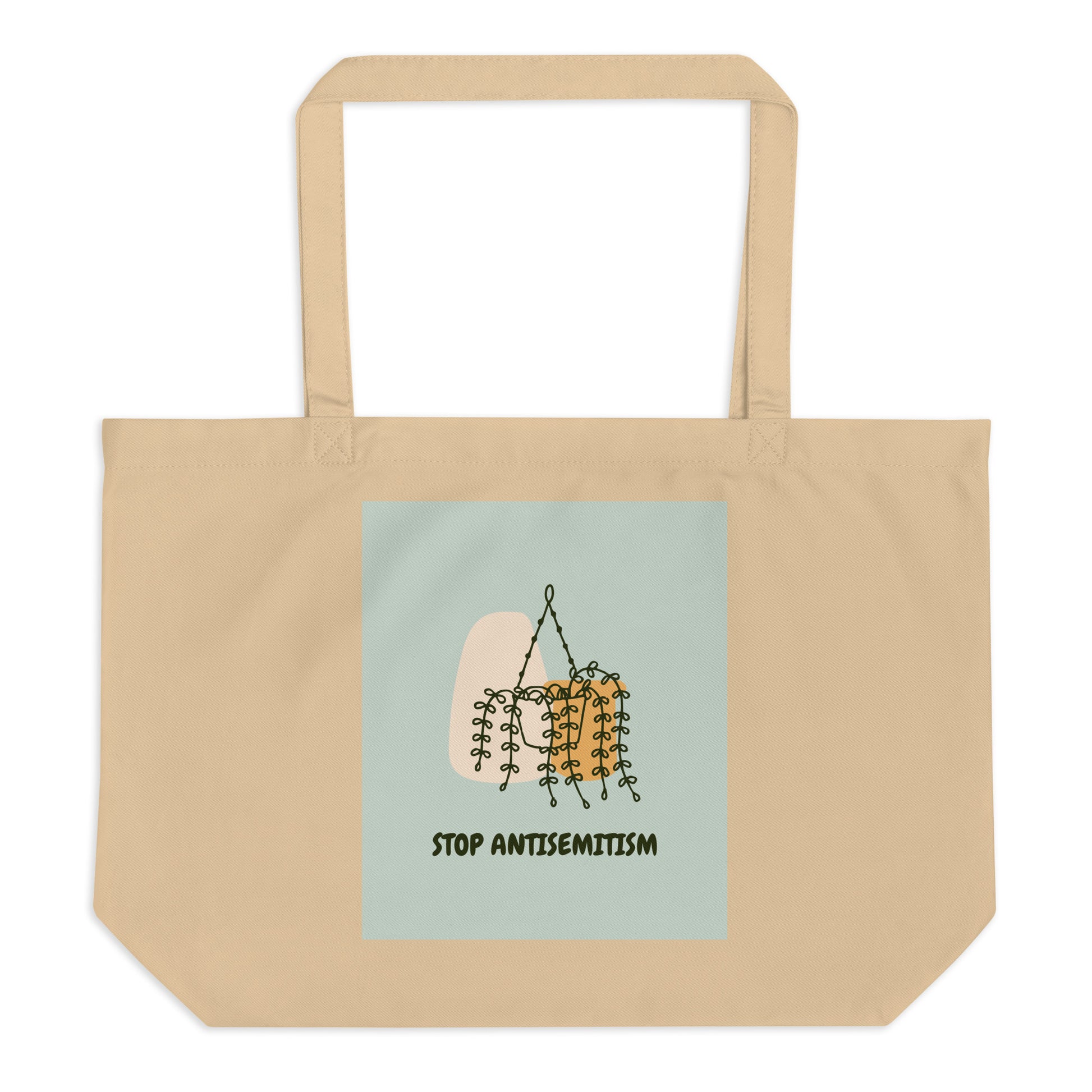 Stop Antisemitism | Plants & Flowers Edition | Large Organic Tote Bag