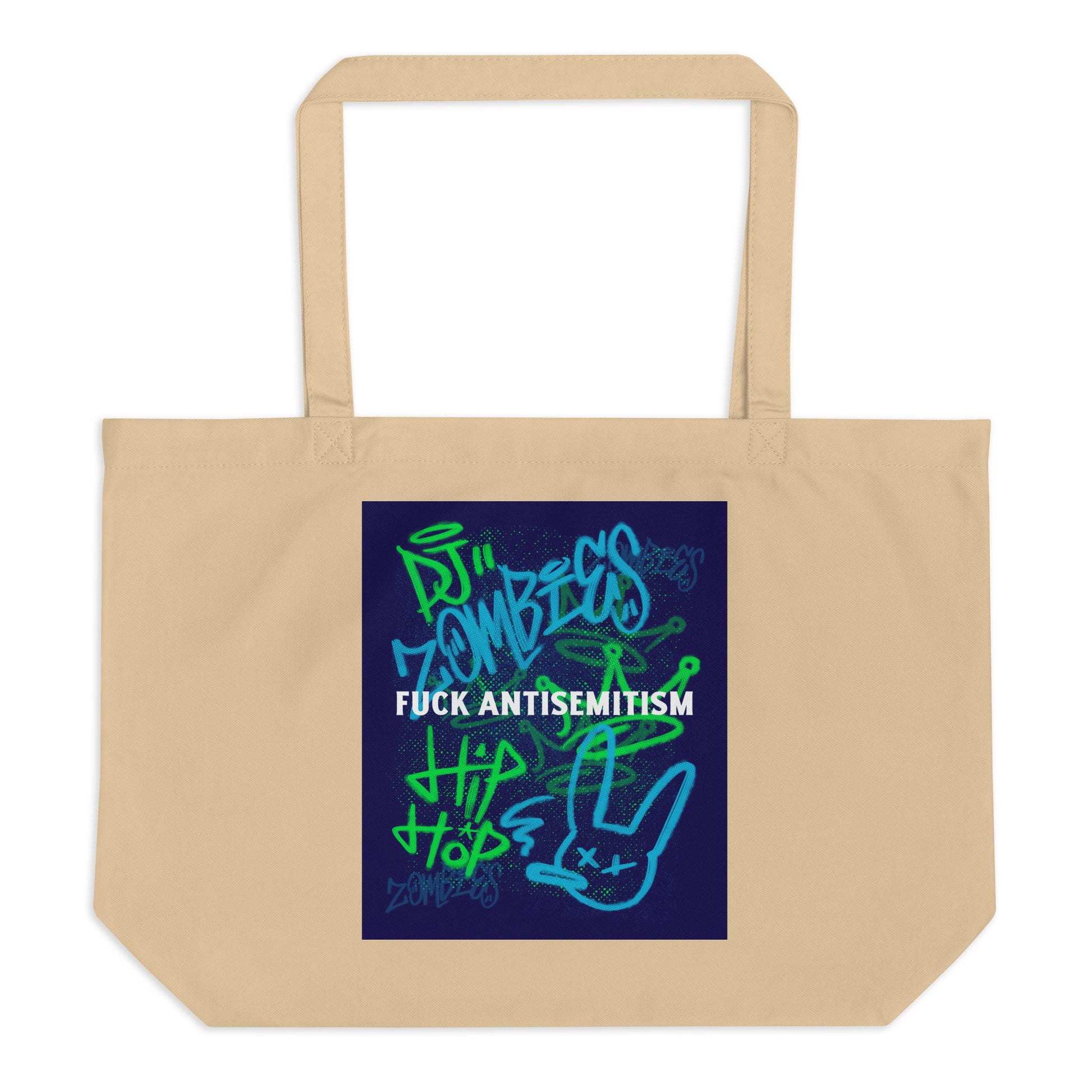 Fuck Antisemitism Graffiti | Large Organic Tote Bag
