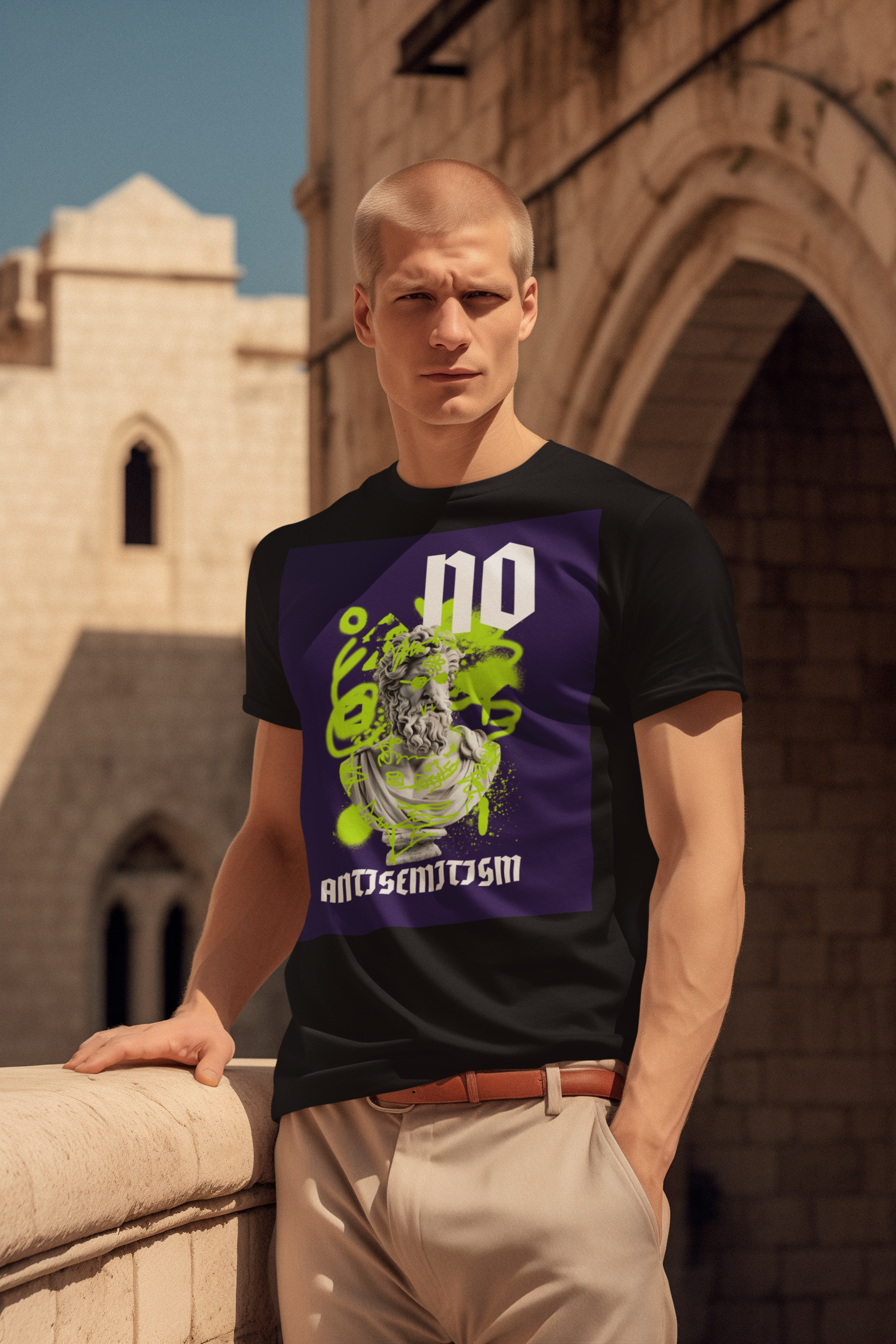 Graffiti Statue Anthem | No Antisemitism | Unisex T-Shirt