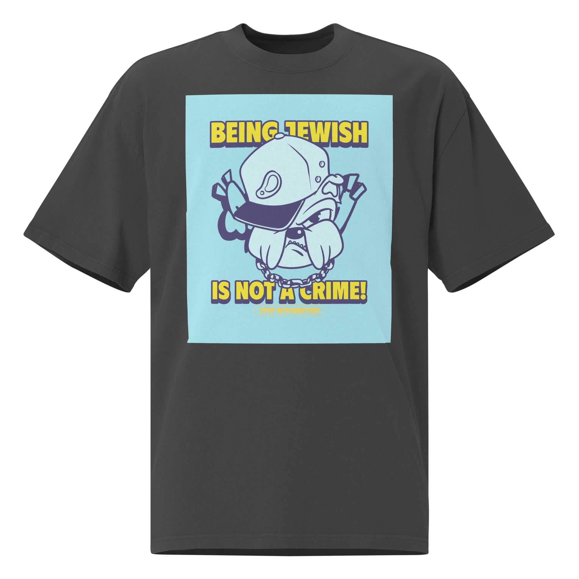 Streetart Graffiti Cartoon | Antisemitism | Unisex Oversized Faded T-Shirt