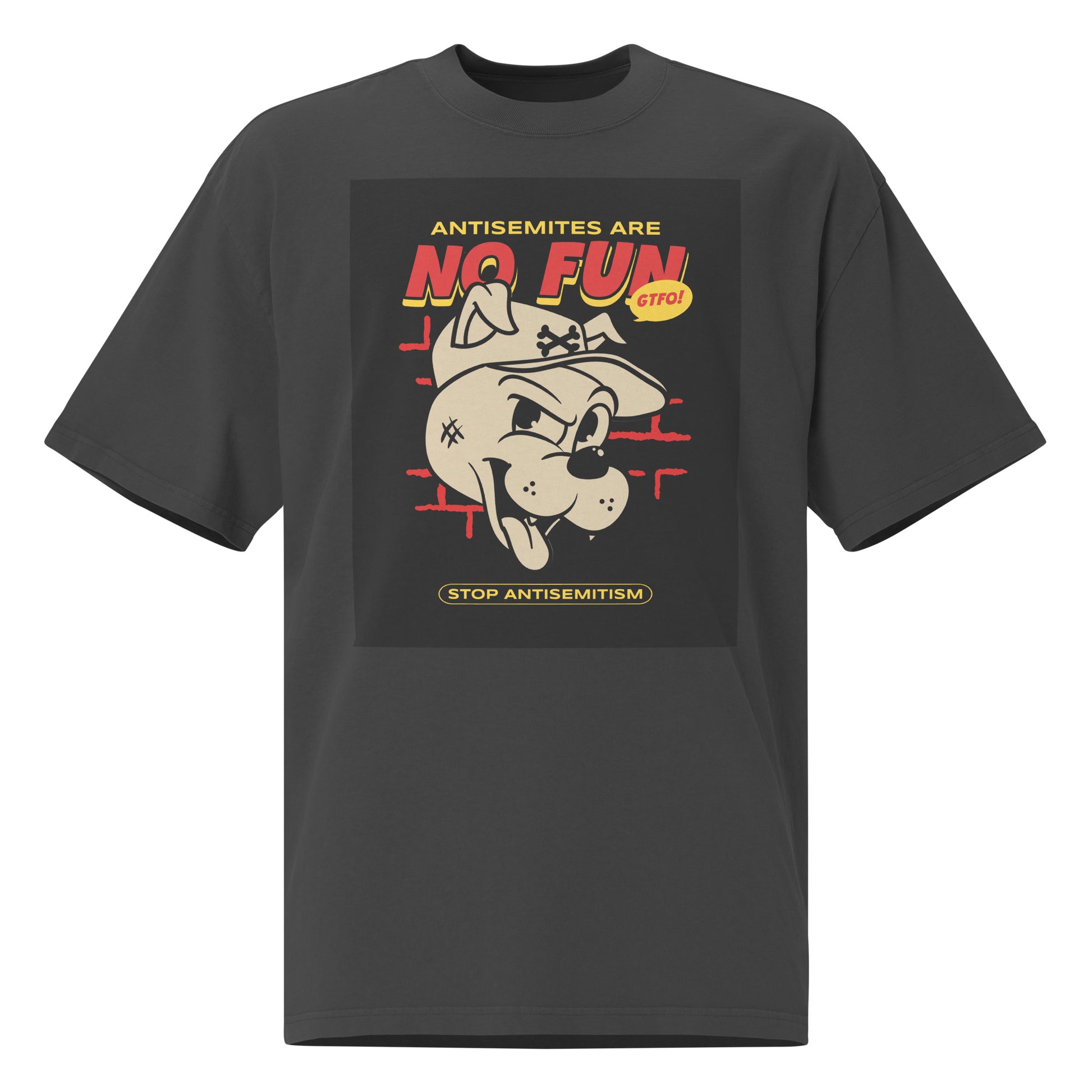 Streetart Graffiti Cartoon | Antisemitism | Unisex Oversized Faded T-Shirt