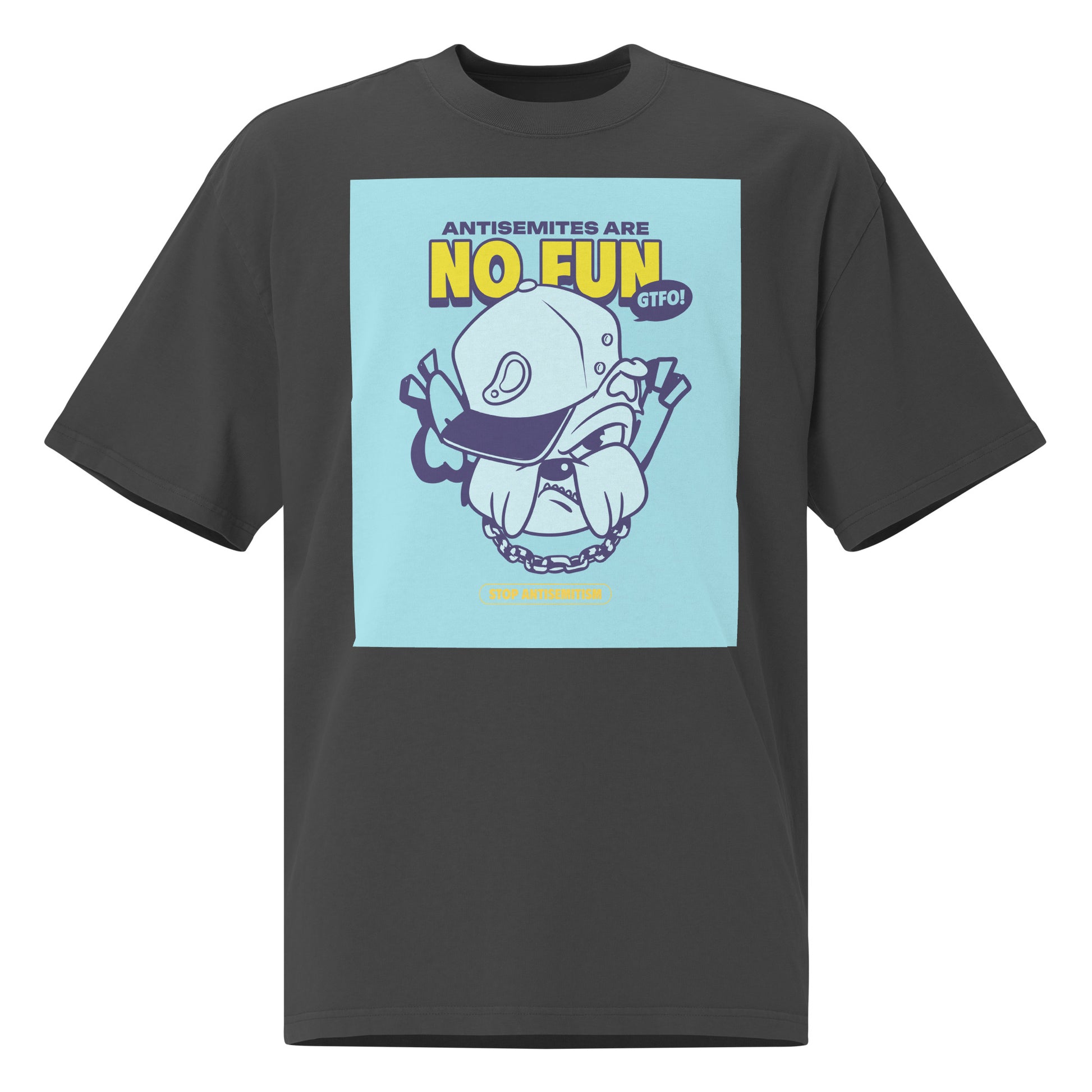 Streetart Graffiti Cartoon | Antisemitism | Unisex Oversized Faded T-Shirt