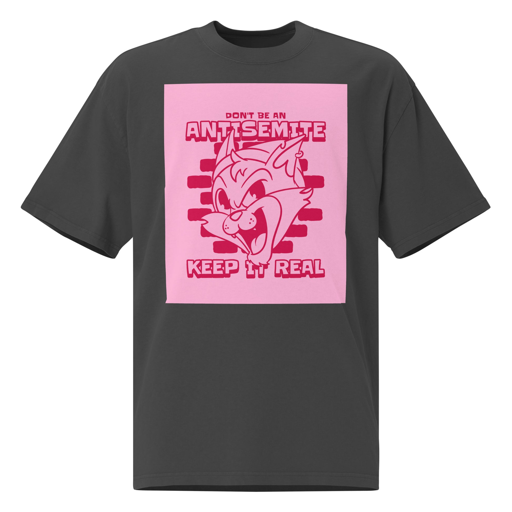 Streetart Graffiti Cartoon | Antisemitism | Unisex Oversized Faded T-Shirt
