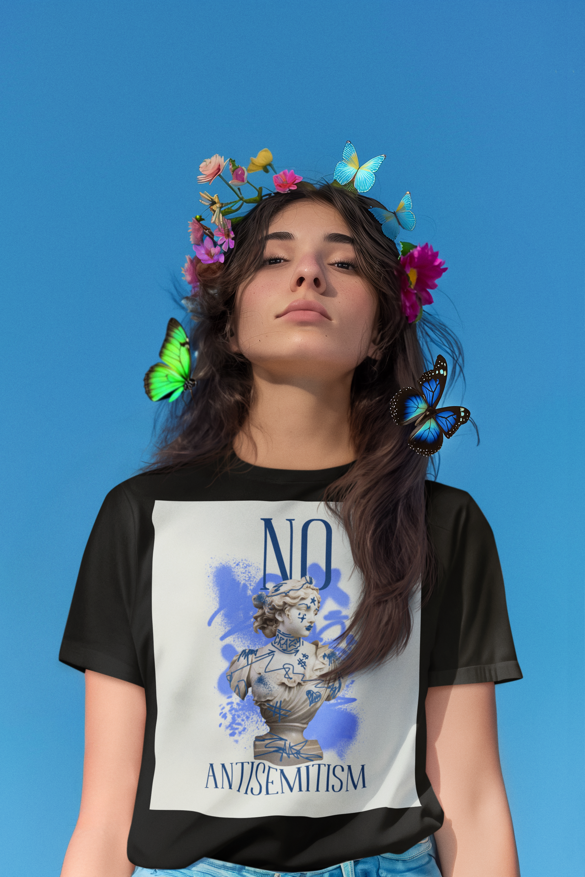 Graffiti Statue Anthem | No Antisemitism | Unisex T-Shirt