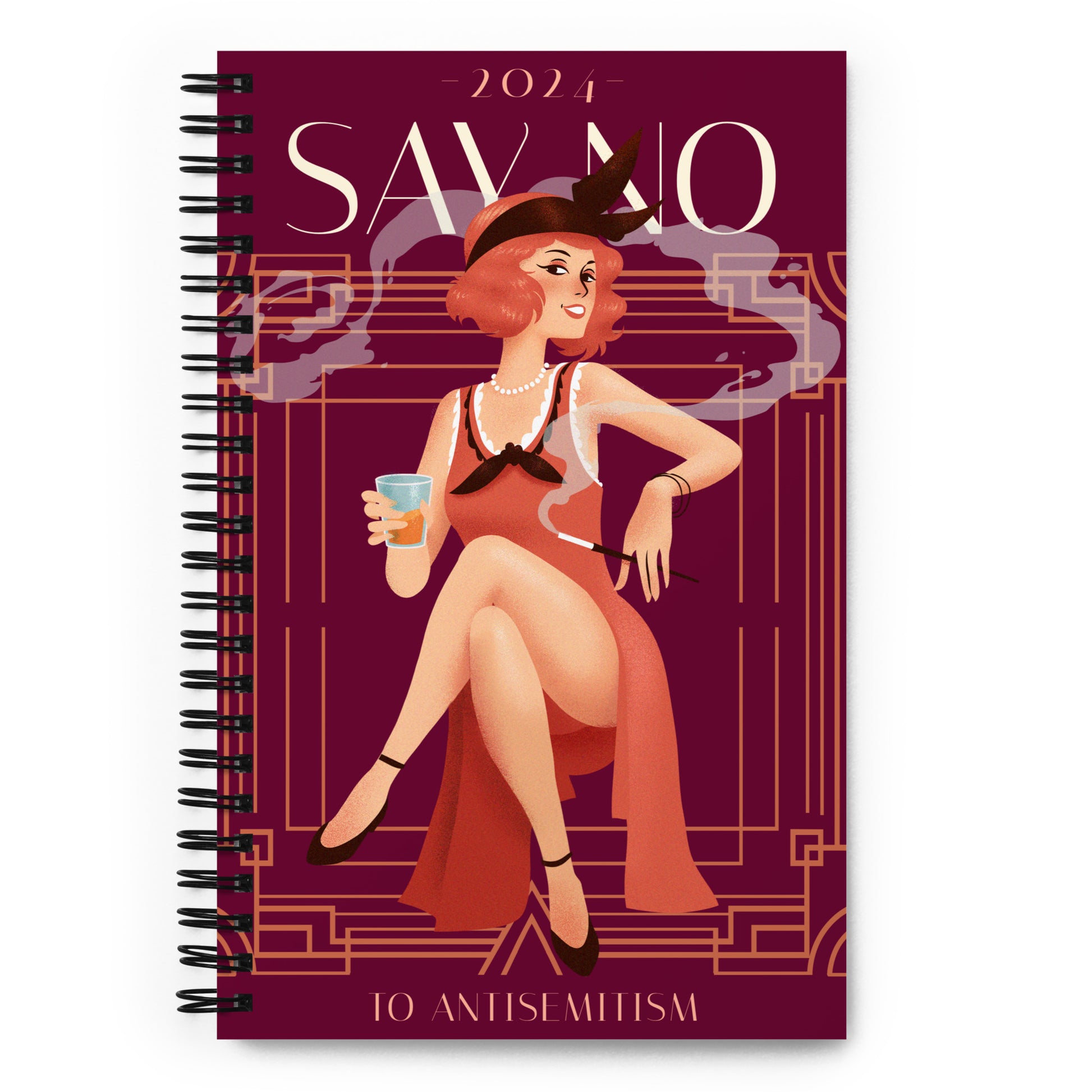 Art Deco Love Story | No Antisemitism | Spiral Notebook