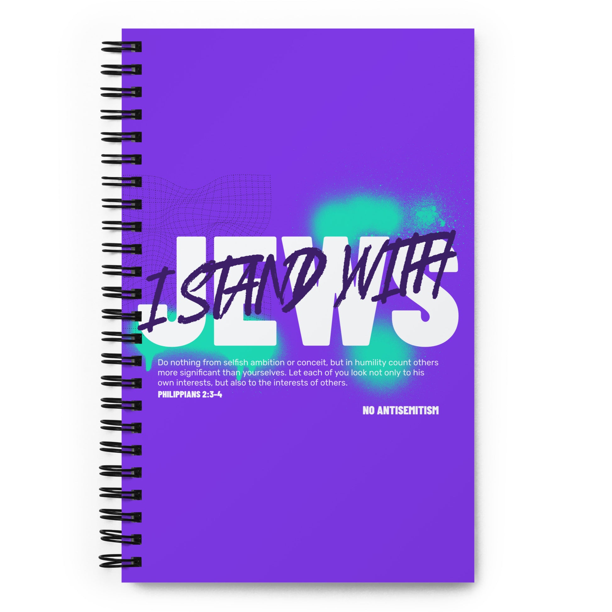 I Stand With Jews Graffiti Bible Verse | Spiral Notebook