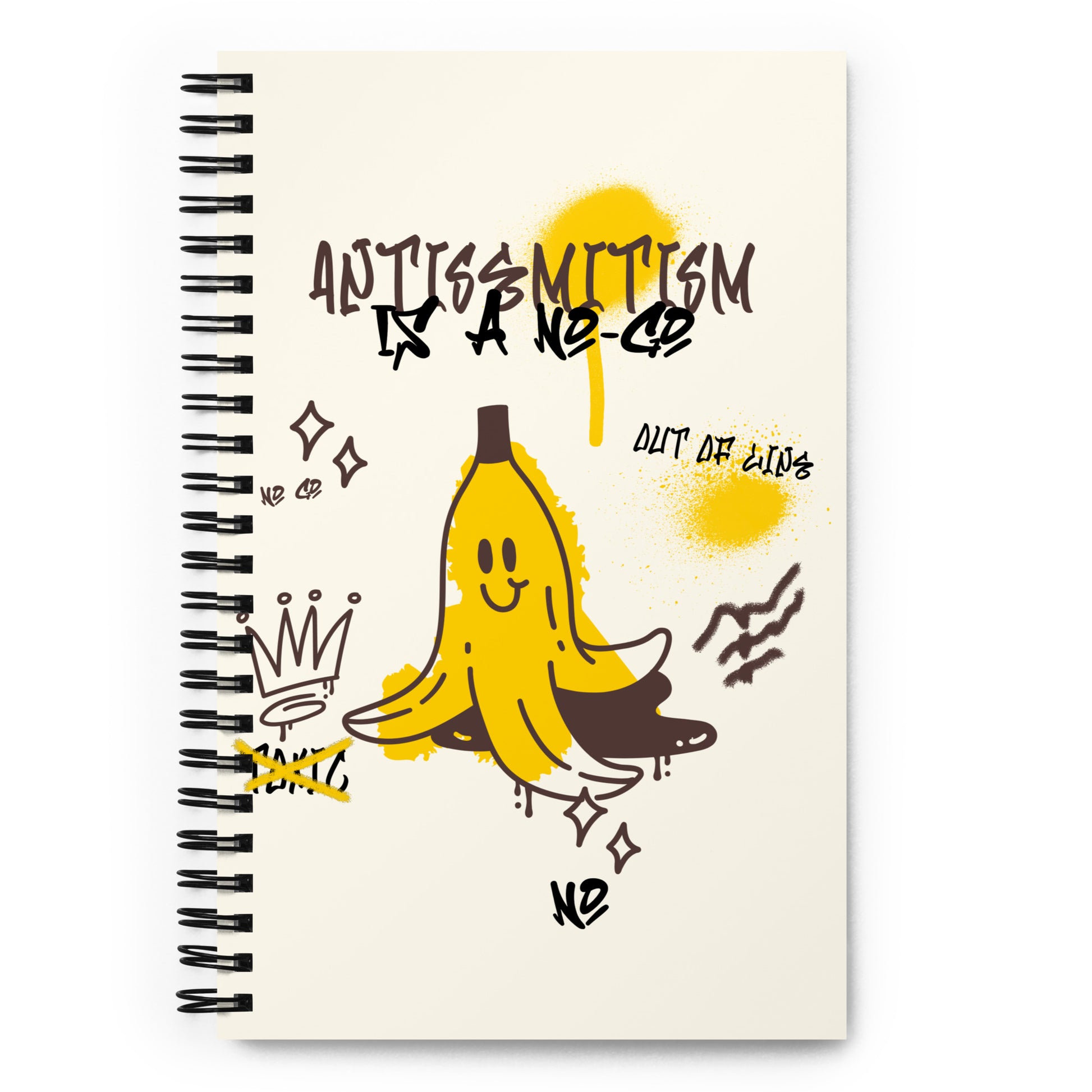 No Go Graffiti Doodle | Antisemitism | Spiral Notebook