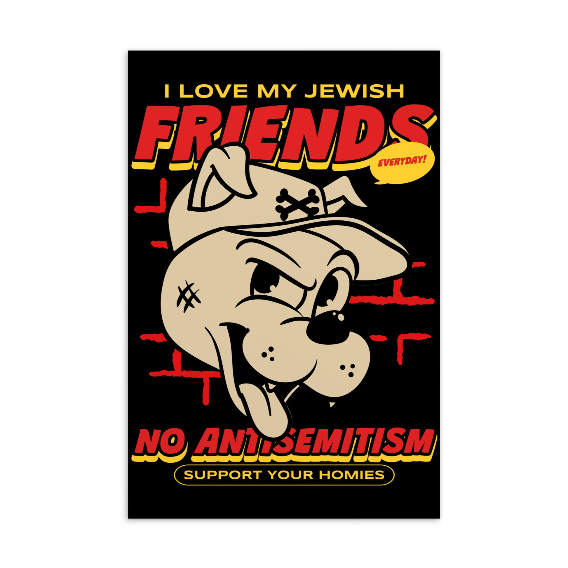 Streetart Graffiti Cartoon | Antisemitism | Standard Postcard