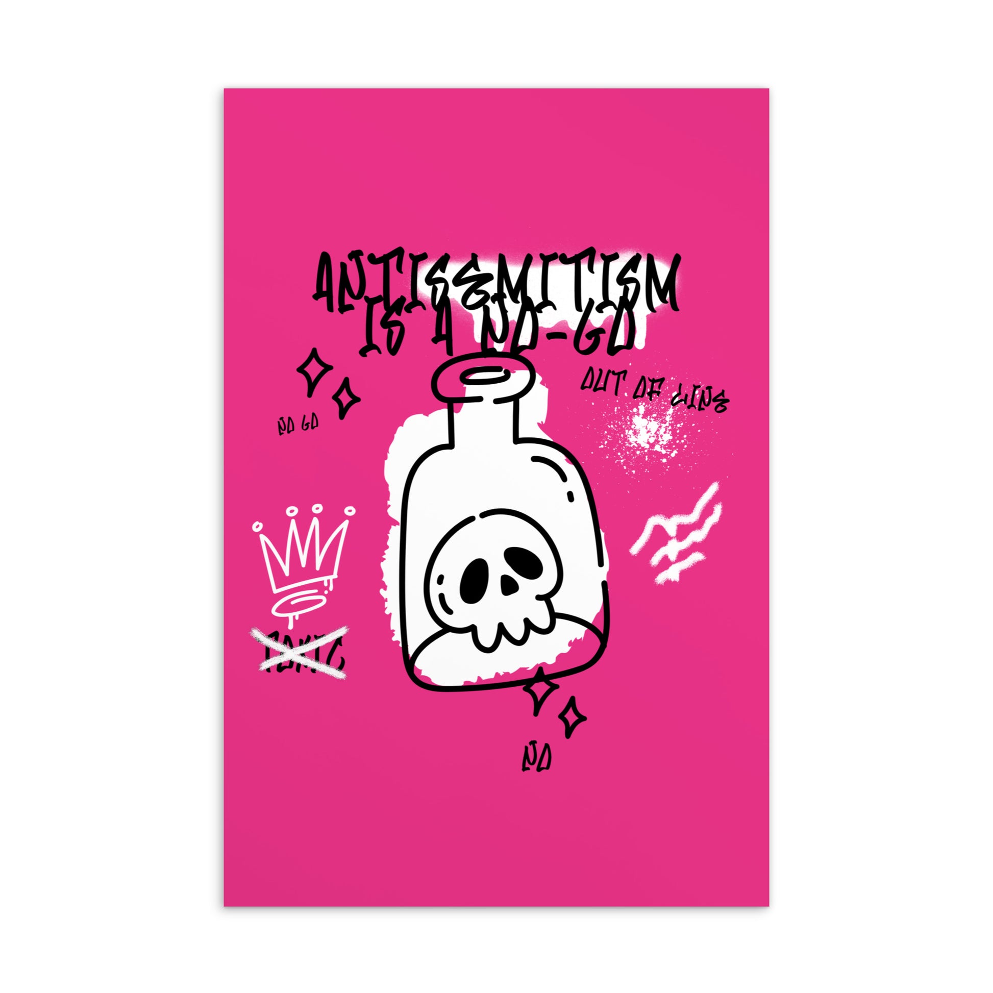 No Go Graffiti Doodle | Antisemitism | Standard Postcard