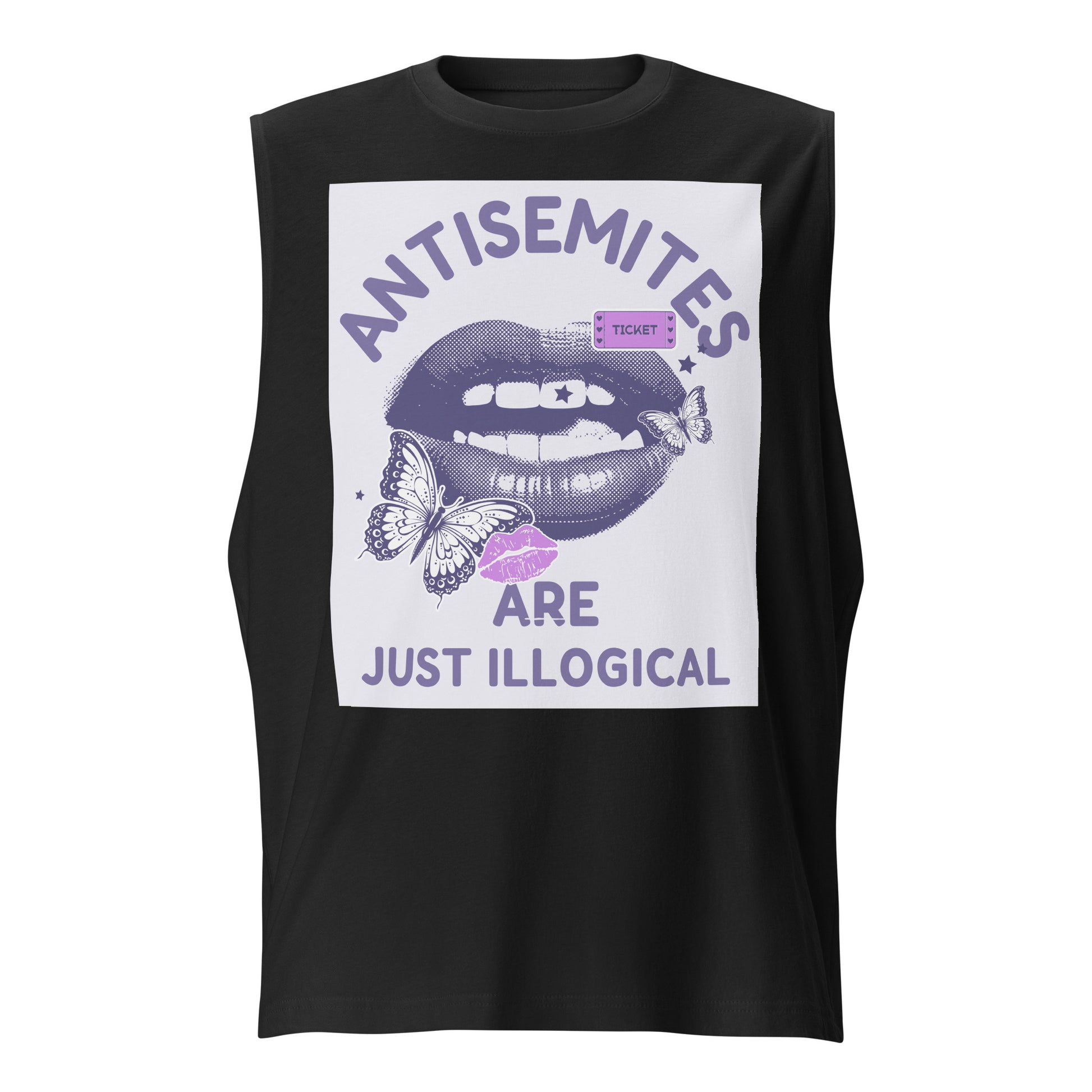 Purple Glam Story | Antisemitism | Unisex Muscle Tank Top