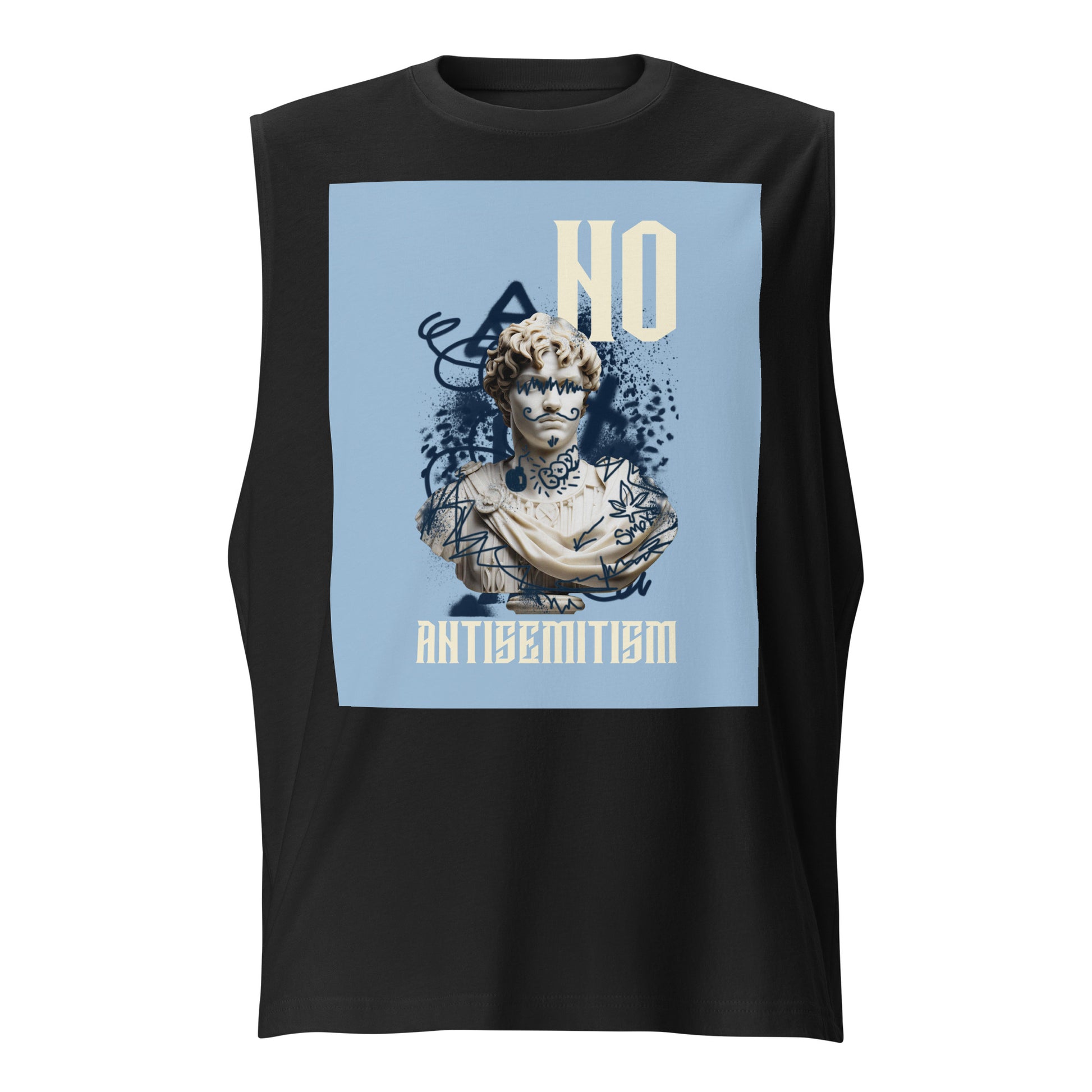 Graffiti Statue Anthem | No Antisemitism | Unisex Muscle Tank Top