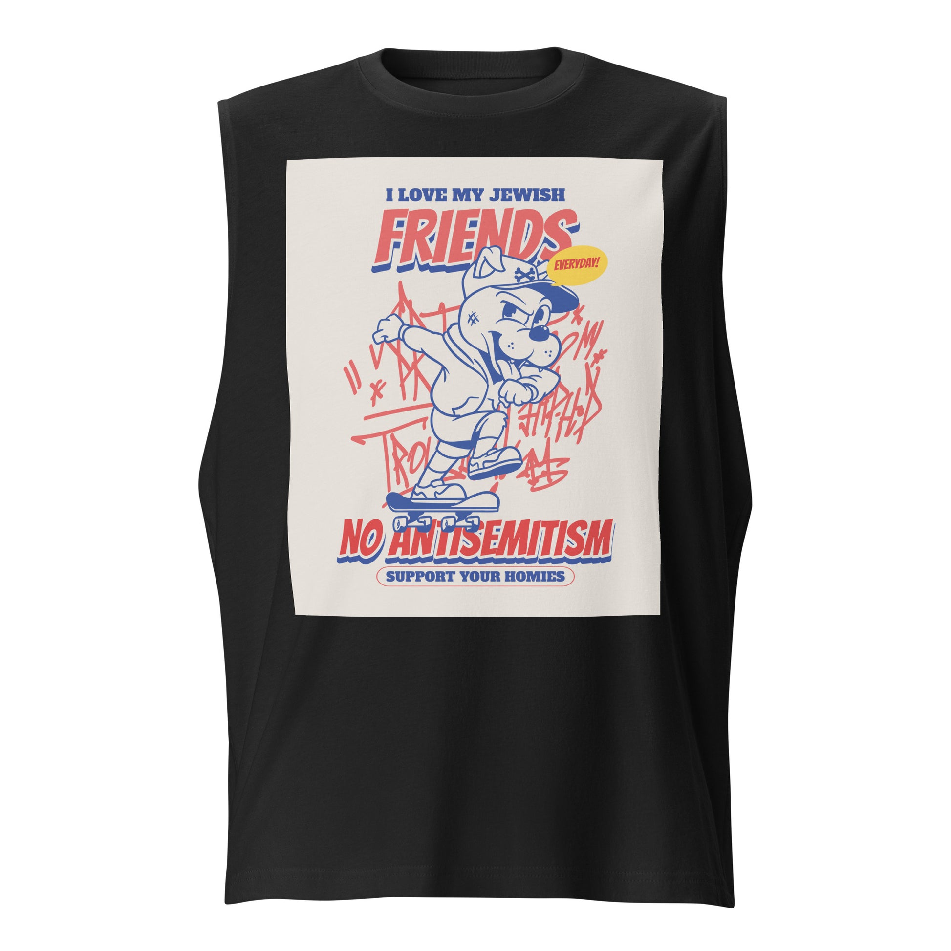 Streetart Graffiti Cartoon | Antisemitism | Unisex Muscle Tank Top