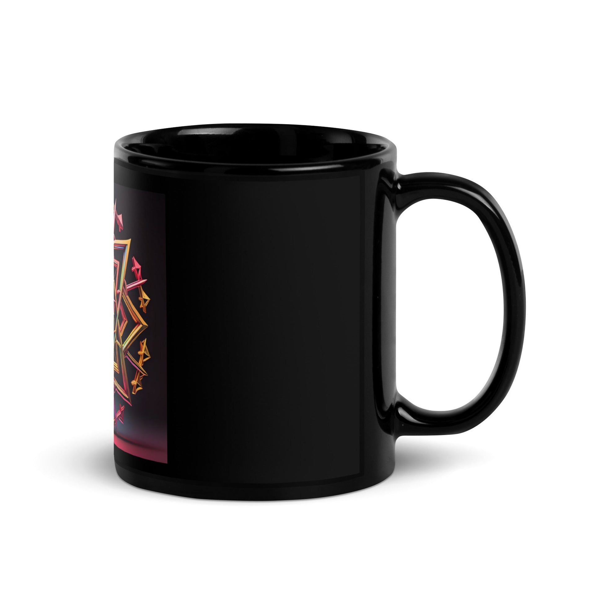 Futuristic Shine | Star of David | Black Glossy Mug