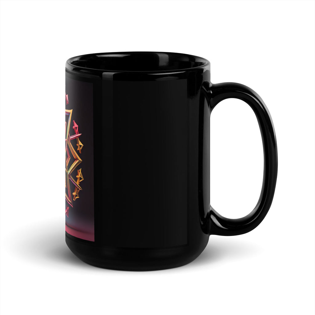 Futuristic Shine | Star of David | Black Glossy Mug
