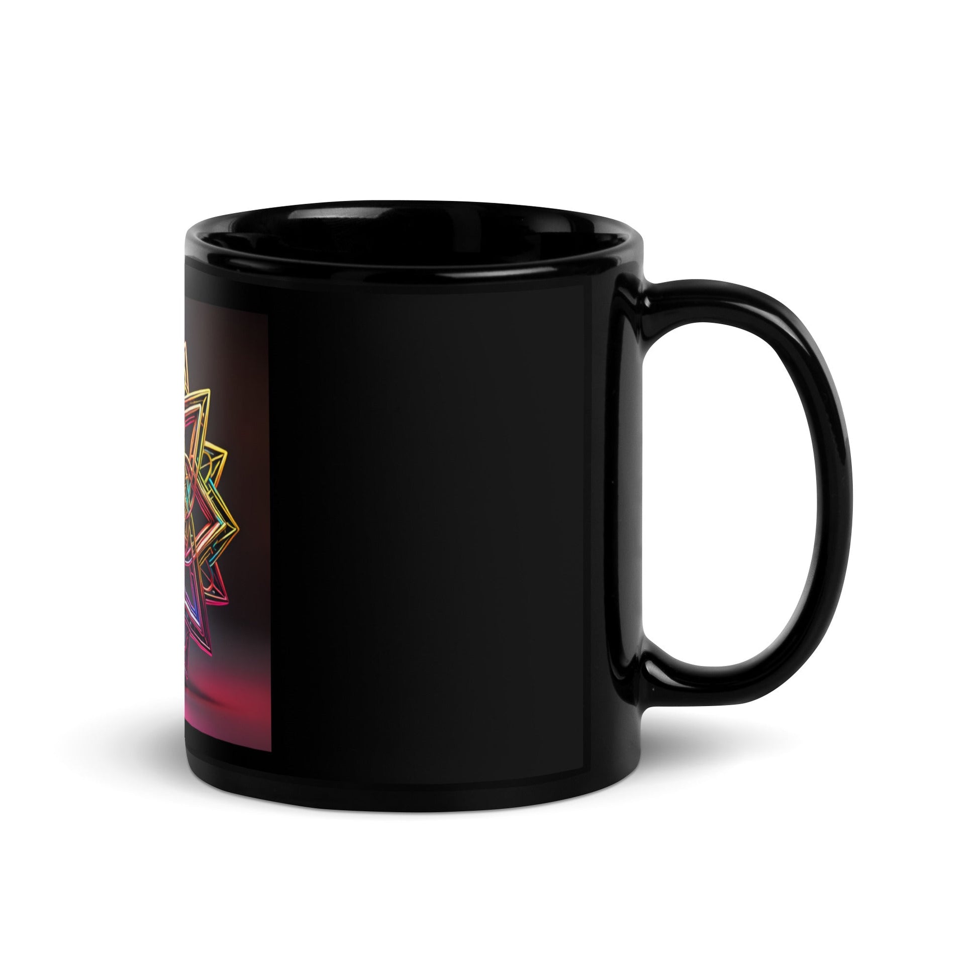 Futuristic Shine | Star of David | Black Glossy Mug
