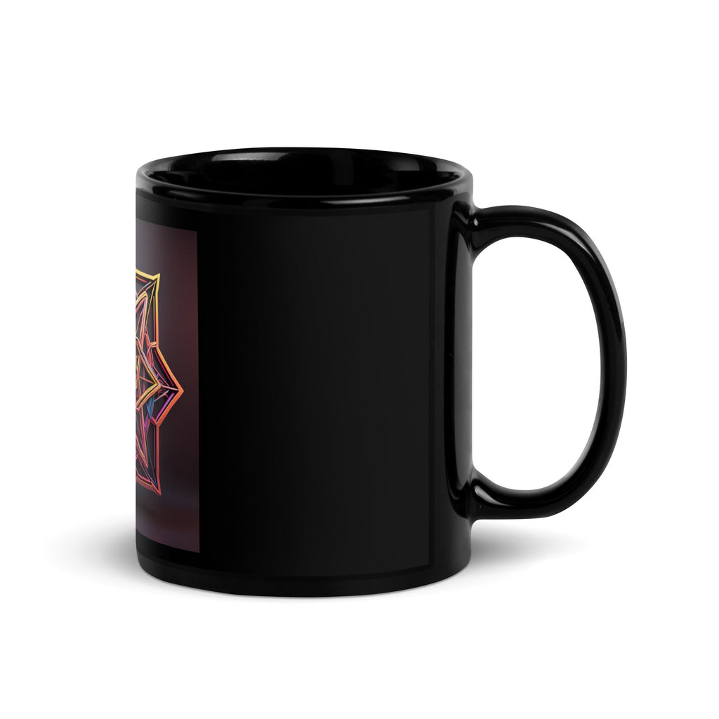 Futuristic Shine | Star of David | Black Glossy Mug
