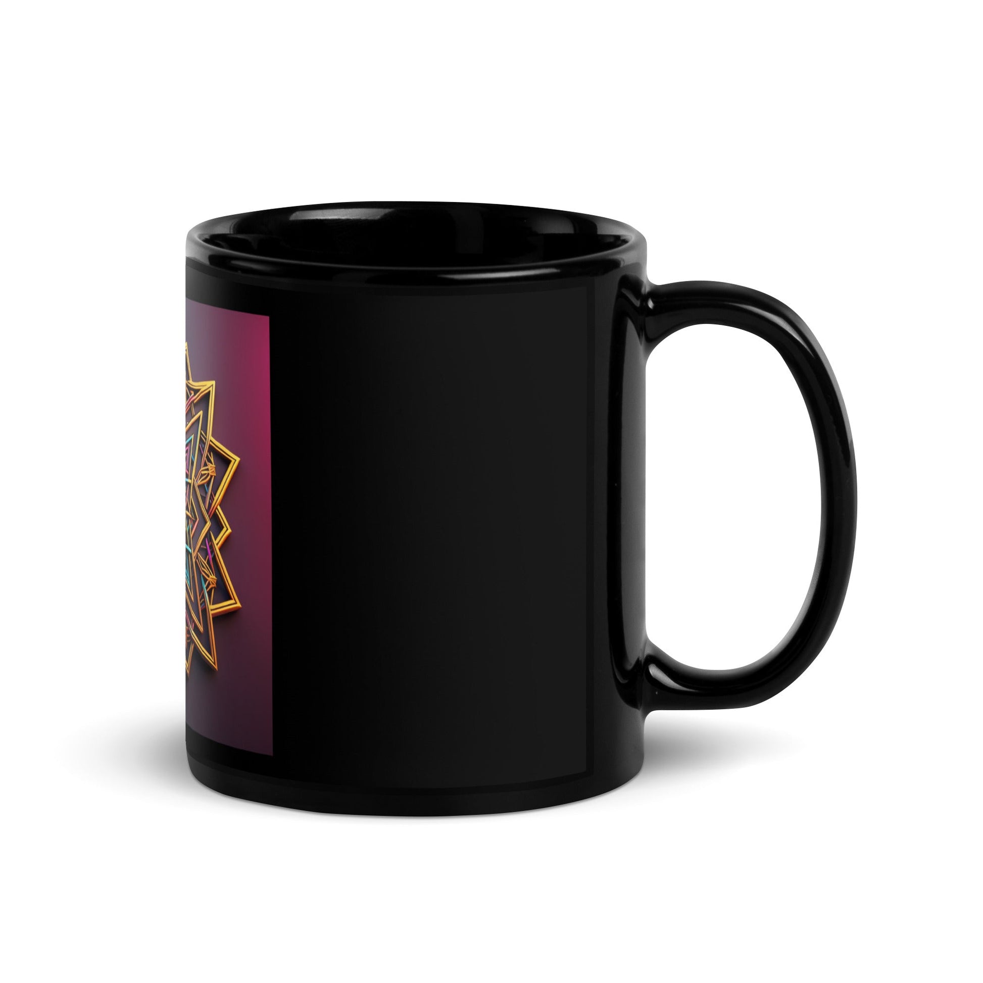Futuristic Shine | Star of David | Black Glossy Mug
