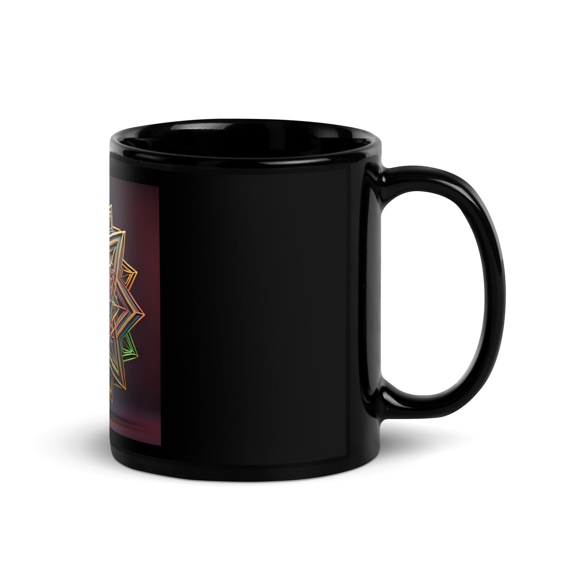 Futuristic Shine | Star of David | Black Glossy Mug
