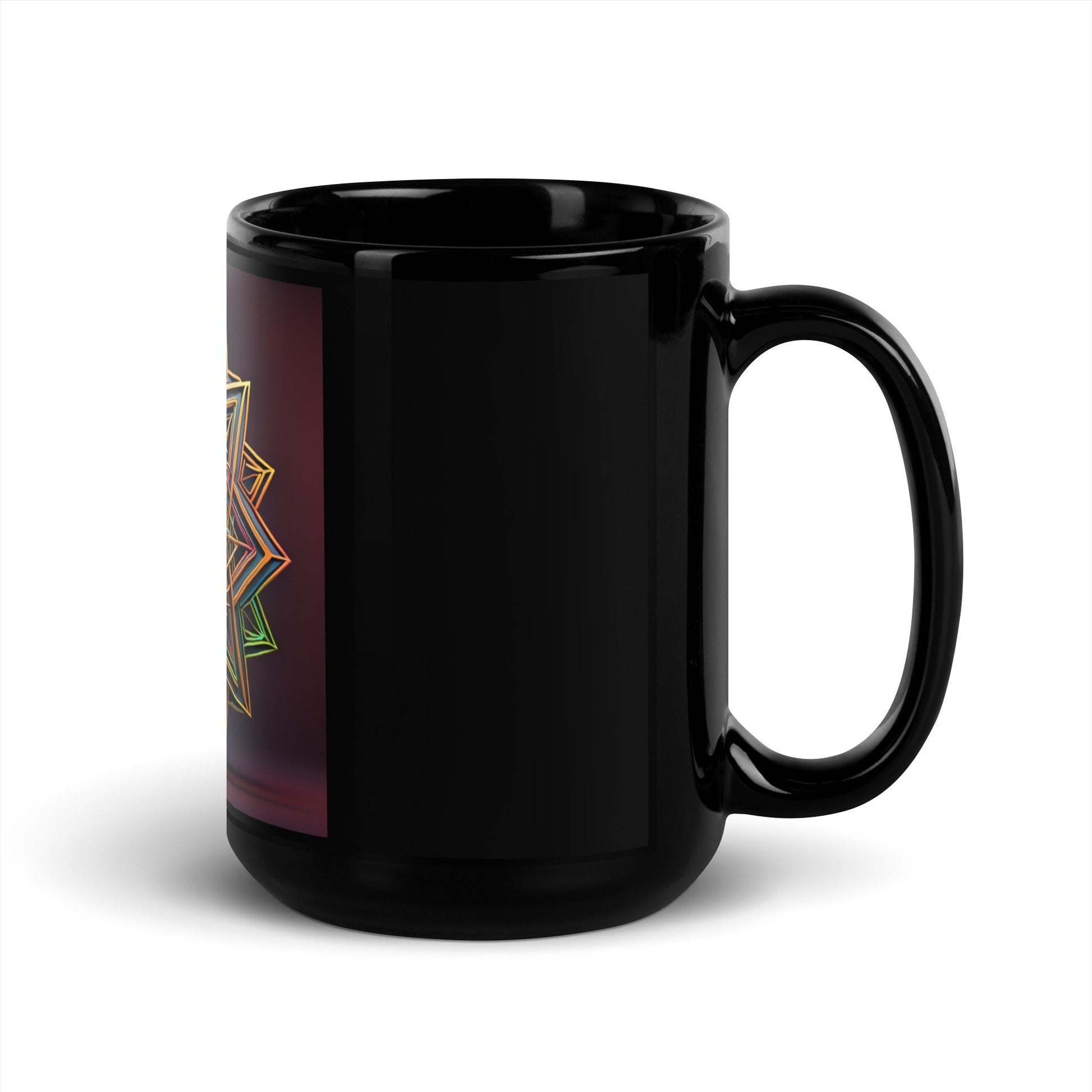 Futuristic Shine | Star of David | Black Glossy Mug