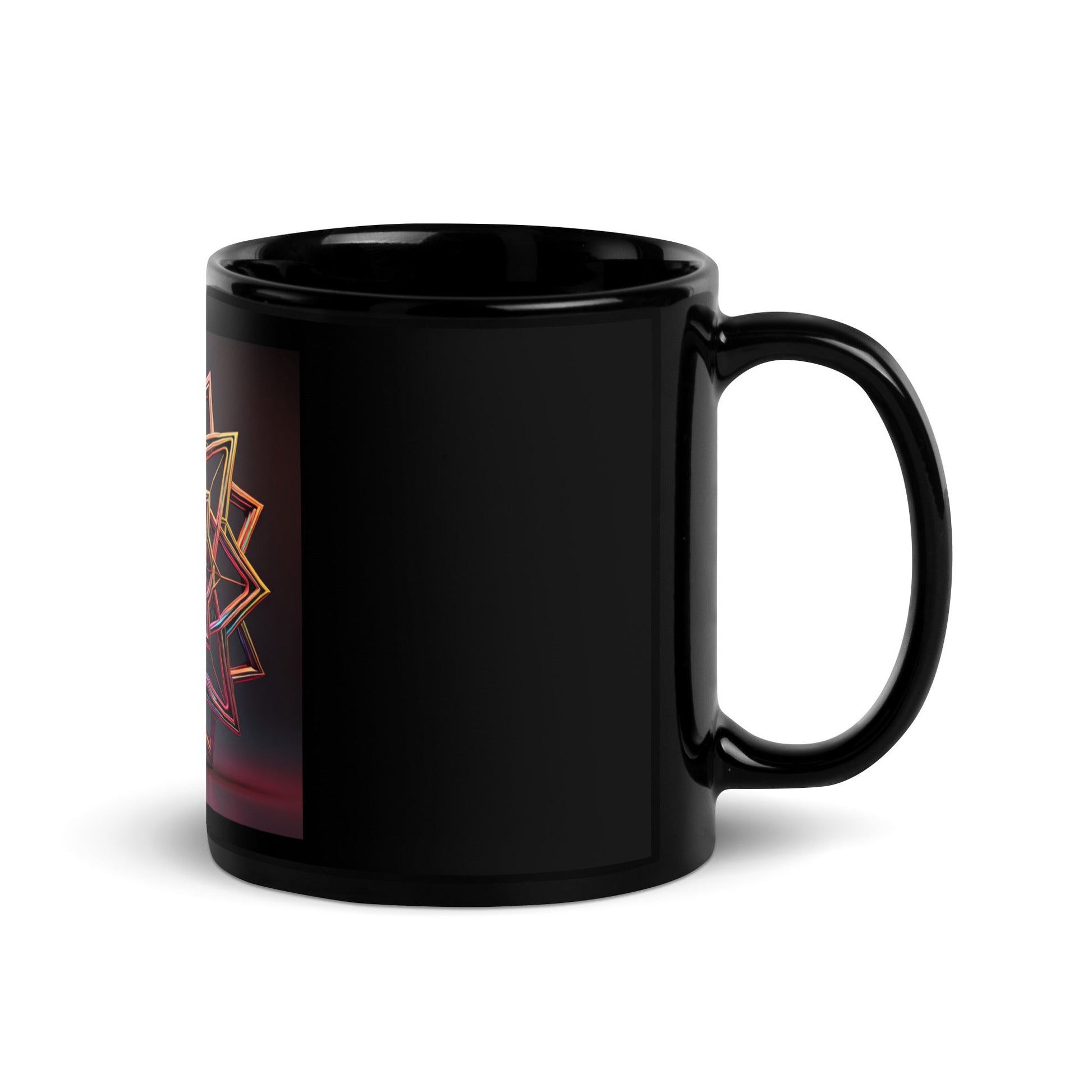 Futuristic Shine | Star of David | Black Glossy Mug