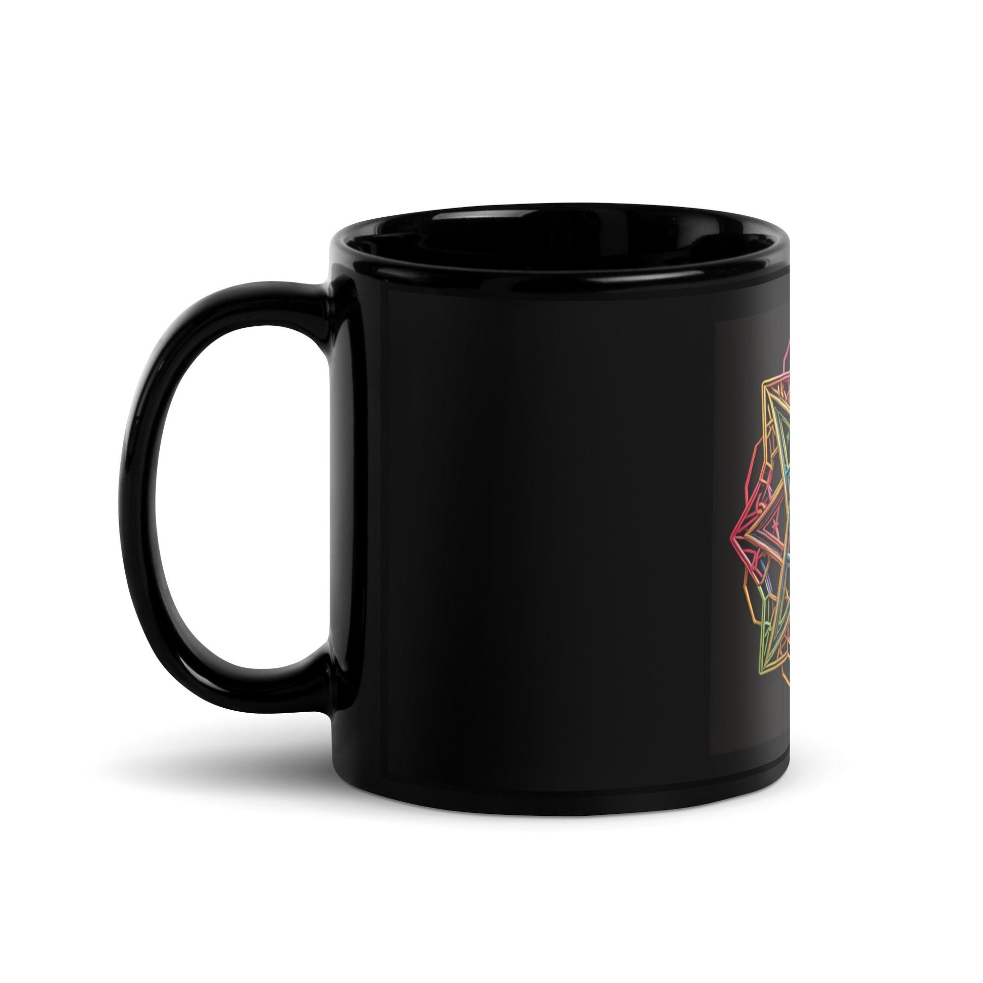 Futuristic Shine| Star of David | Black Glossy Mug