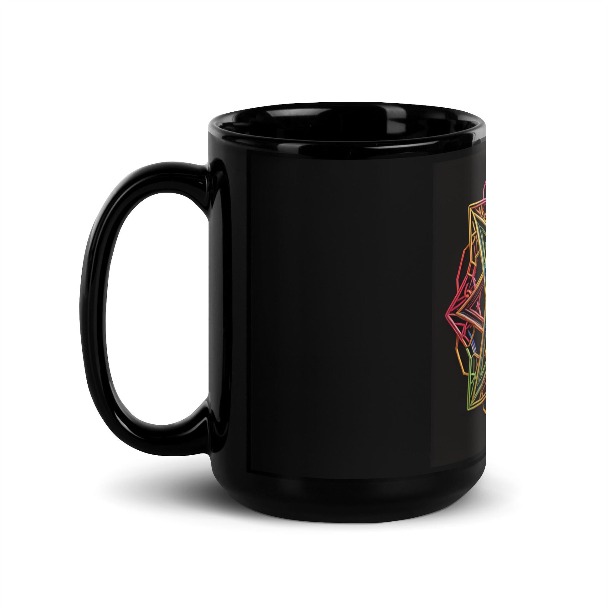 Futuristic Shine| Star of David | Black Glossy Mug