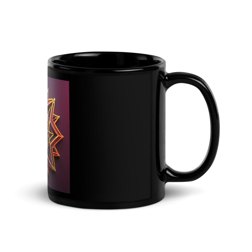 Futuristic Shine| Star of David | Black Glossy Mug