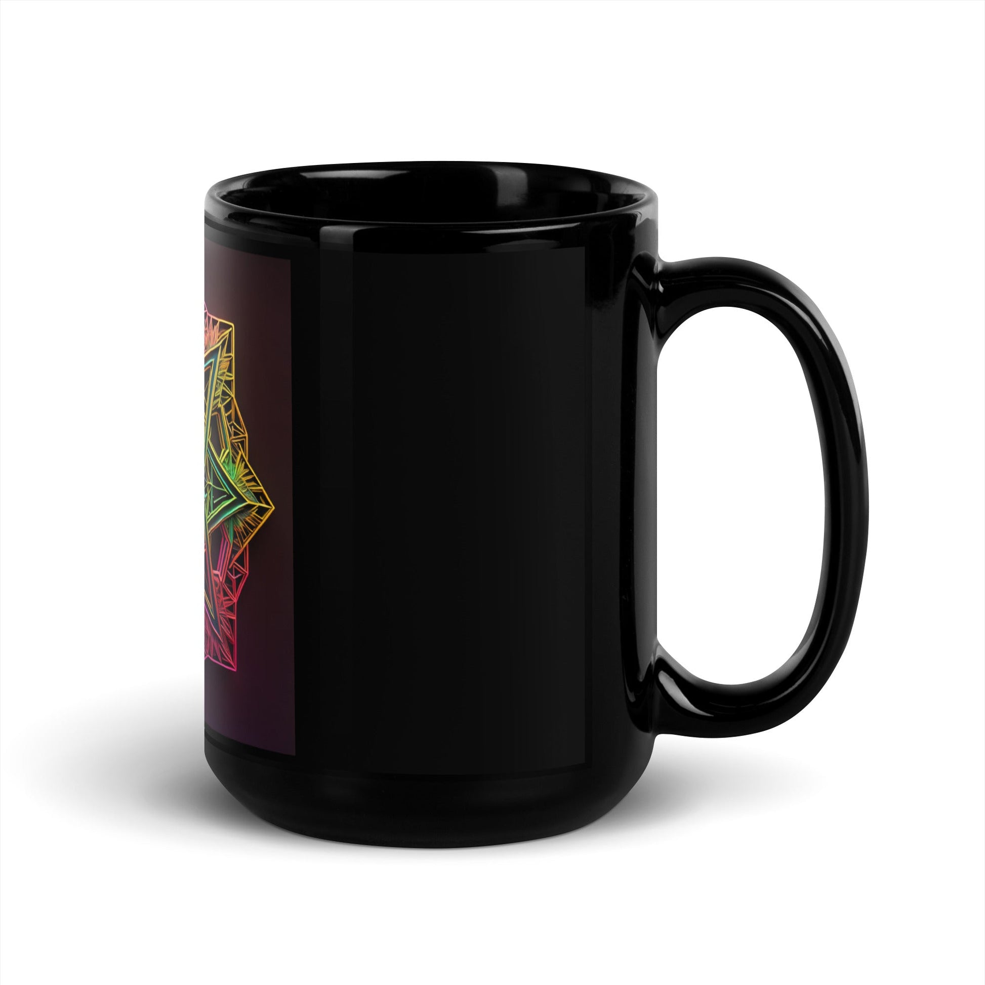 Futuristic Shine| Star of David | Black Glossy Mug