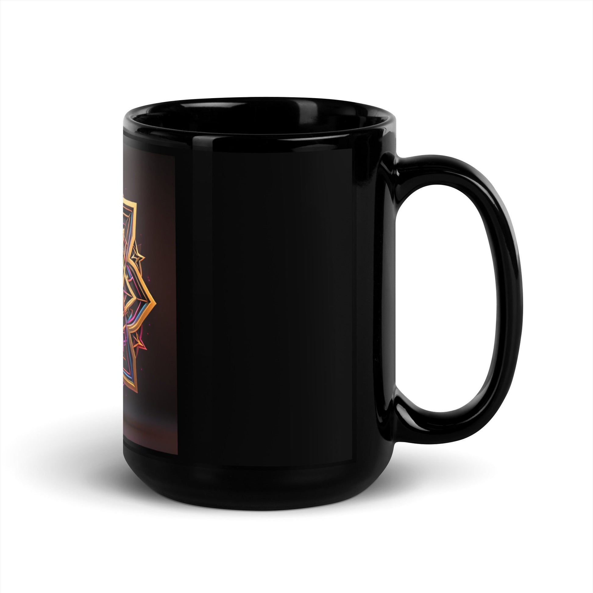 Futuristic Shine| Star of David | Black Glossy Mug
