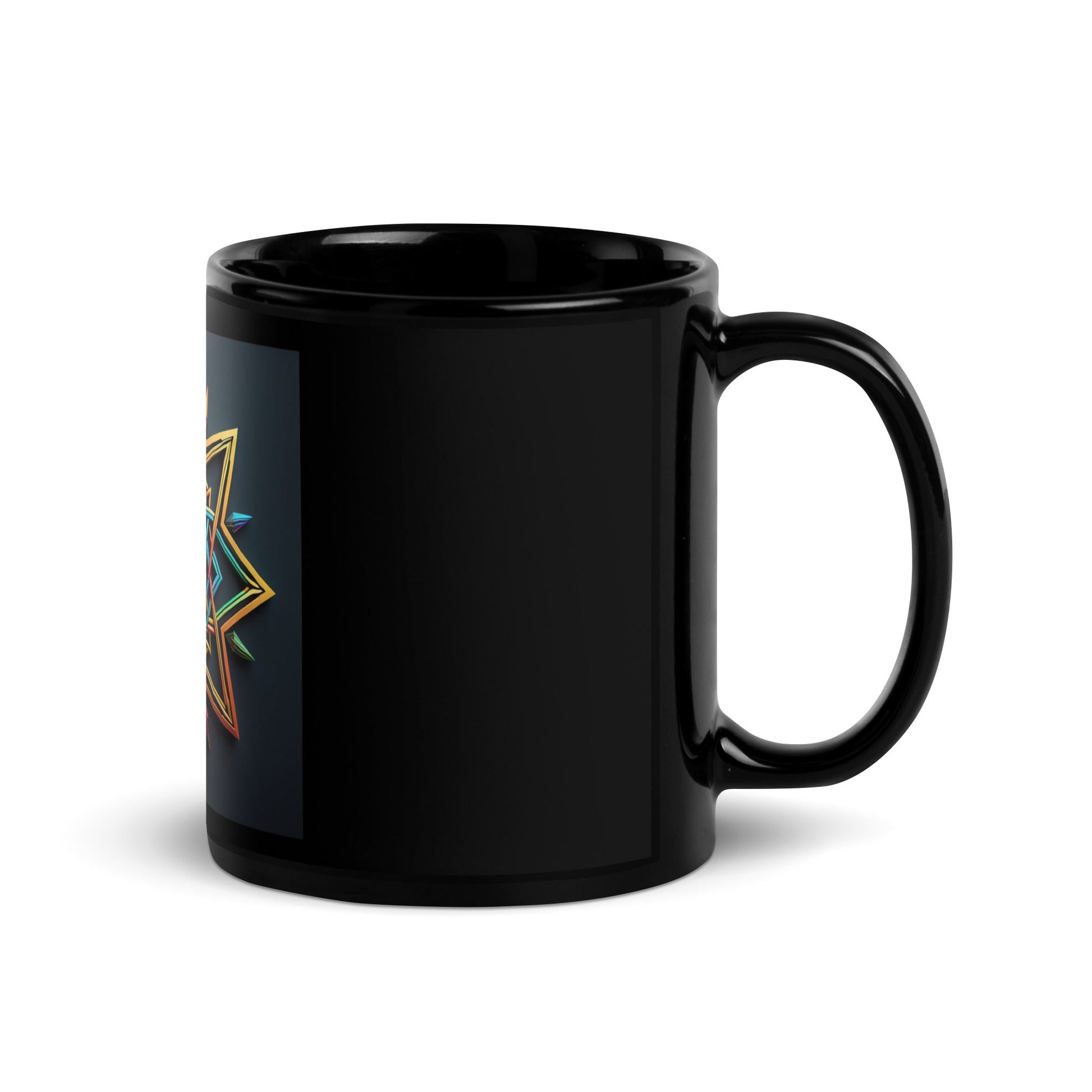 Futuristic Shine| Star of David | Black Glossy Mug