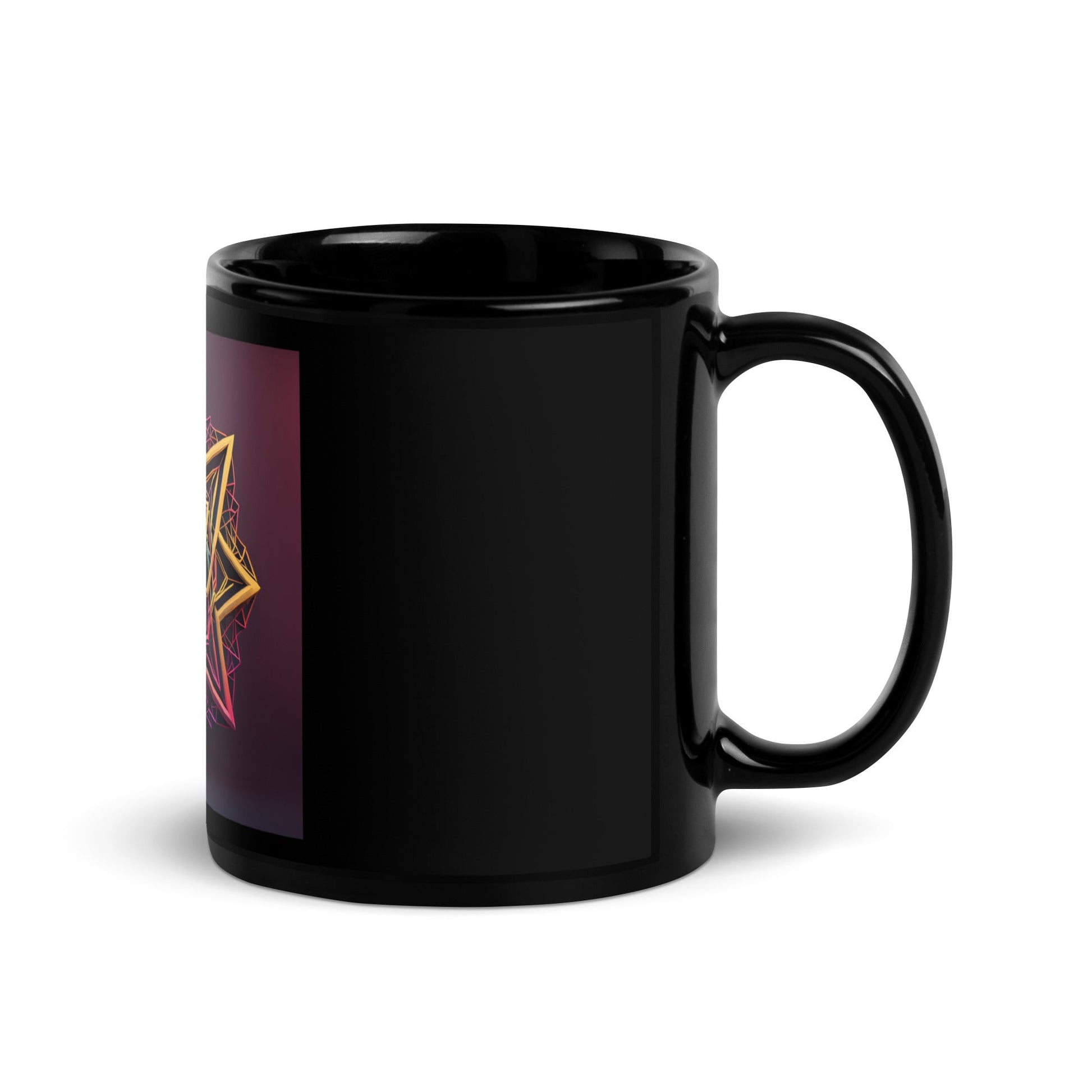 Futuristic Shine| Star of David | Black Glossy Mug