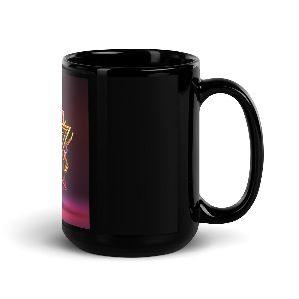 Futuristic Shine| Star of David | Black Glossy Mug