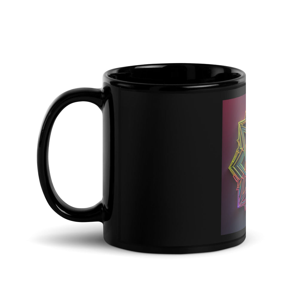 Futuristic Shine| Star of David | Black Glossy Mug