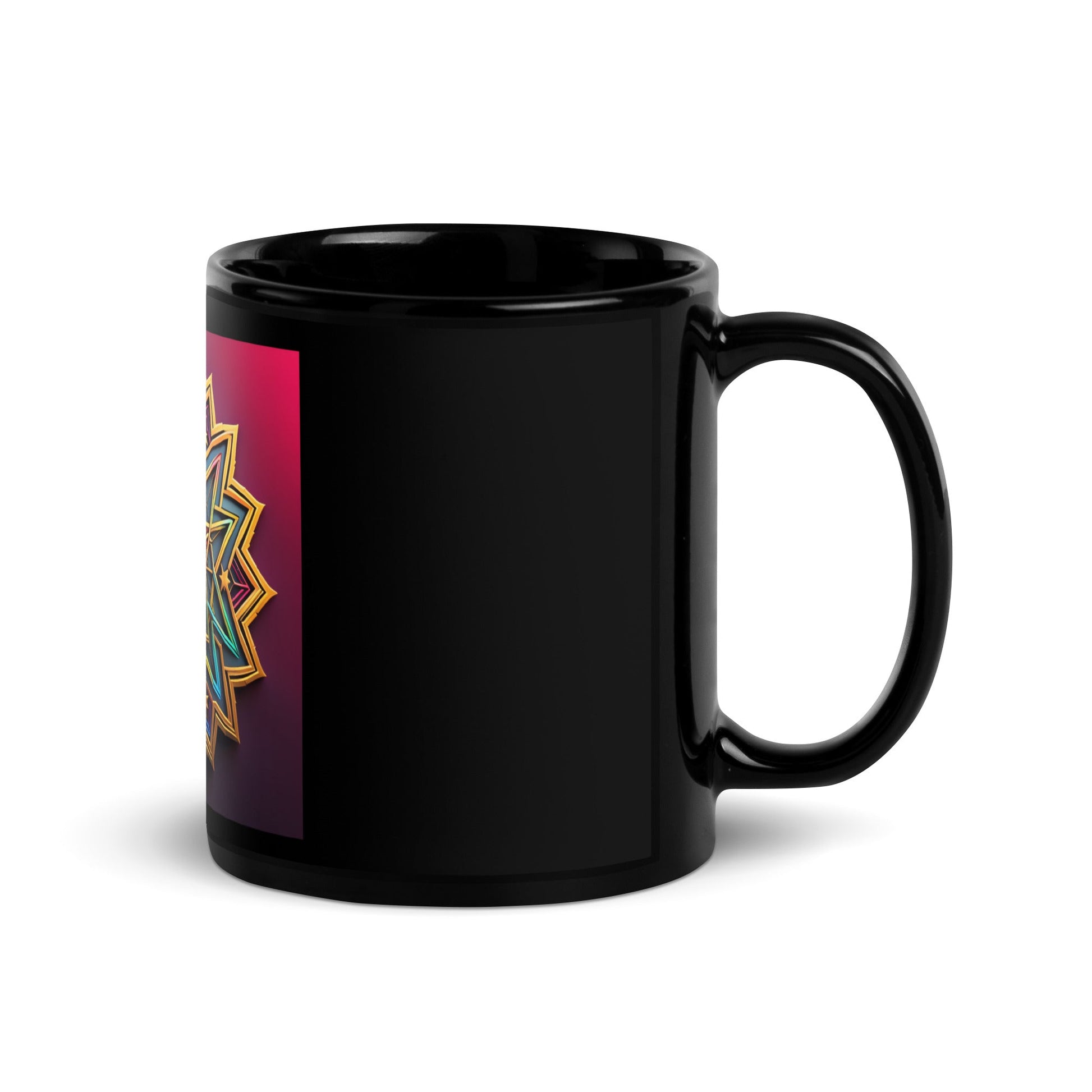 Futuristic Shine| Star of David | Black Glossy Mug