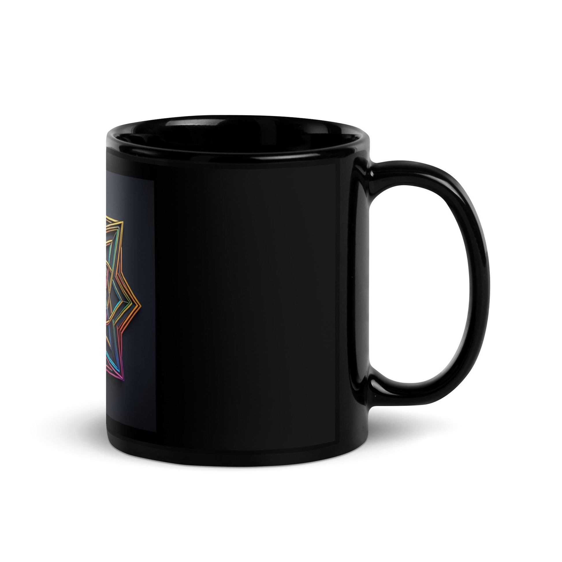 Futuristic Shine| Star of David | Black Glossy Mug
