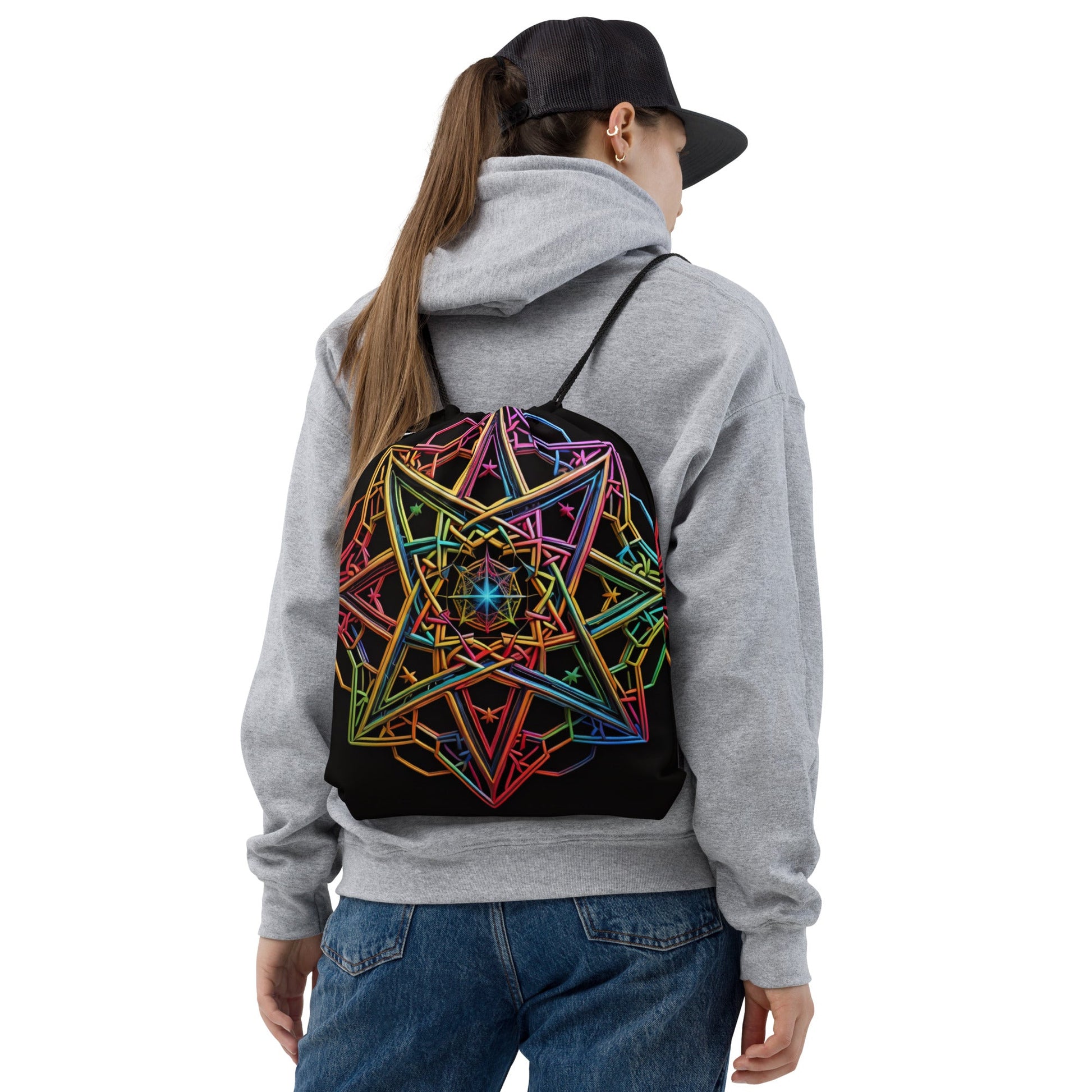 Futuristic Shine| Star of David |Drawstring Bag