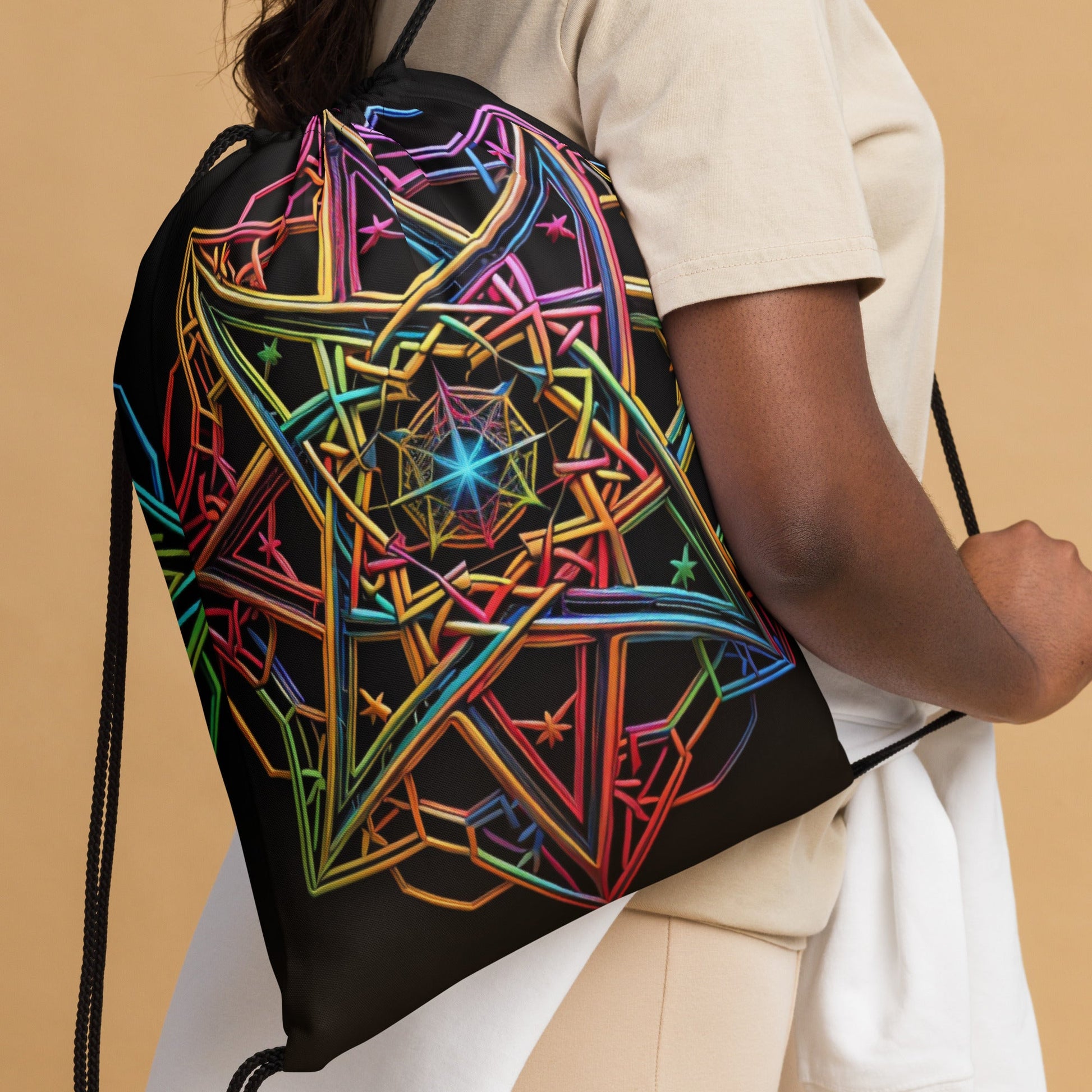 Futuristic Shine| Star of David |Drawstring Bag